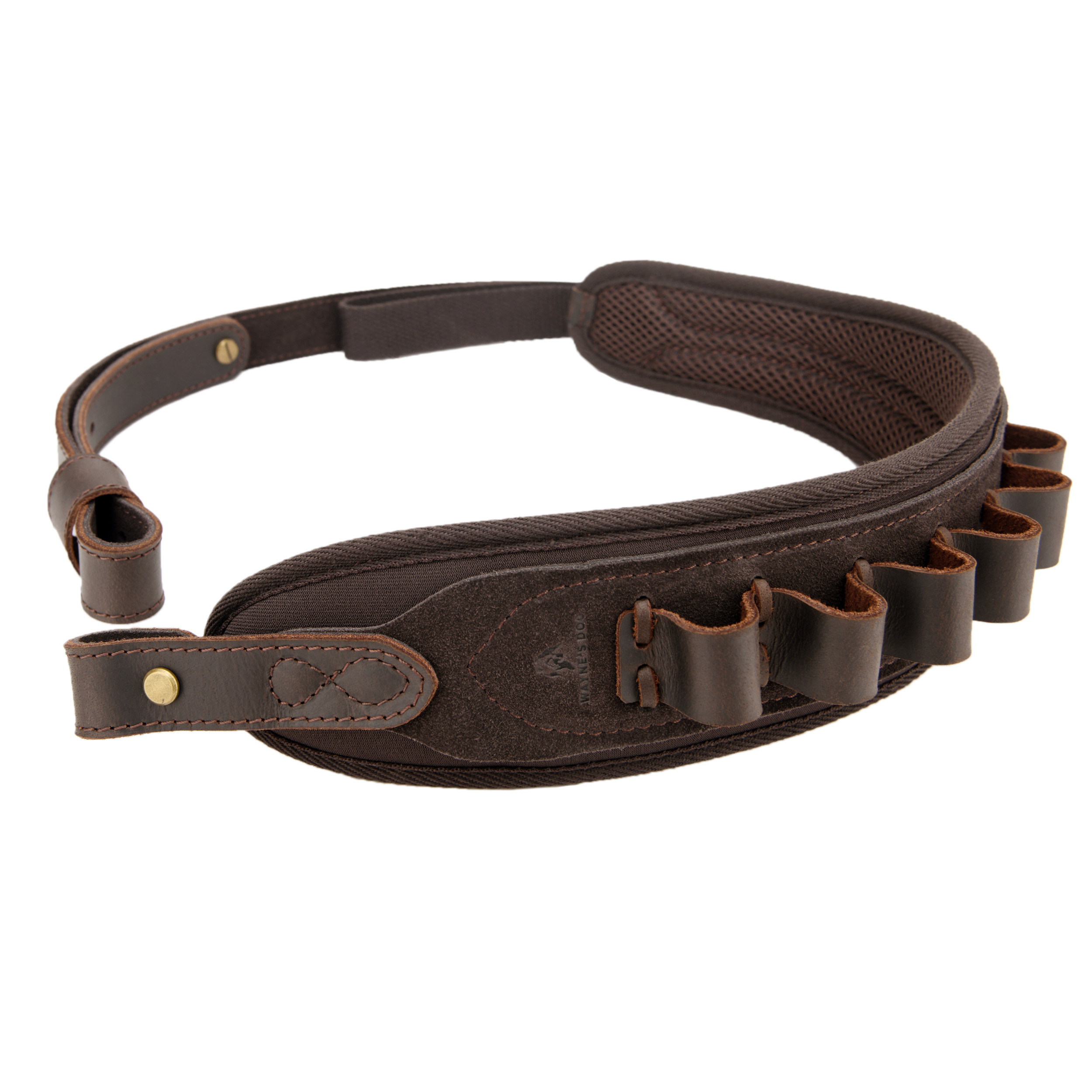 Rifle Shoulder Strap with shell slot, Leather Ammo Shell Holder Sling