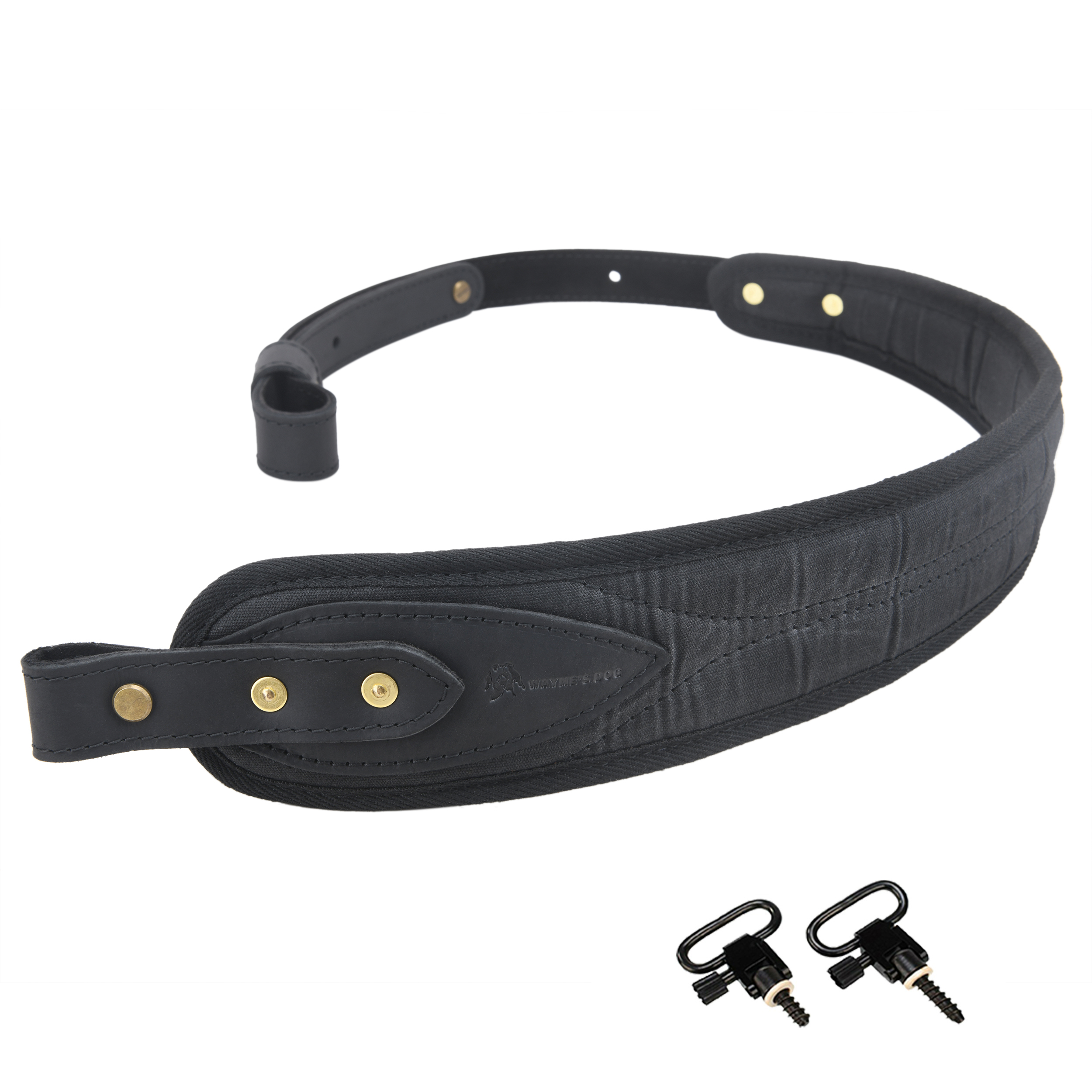 Canvas Leather Rifle Sling with Swivels Hunting Shooting Gun Straps