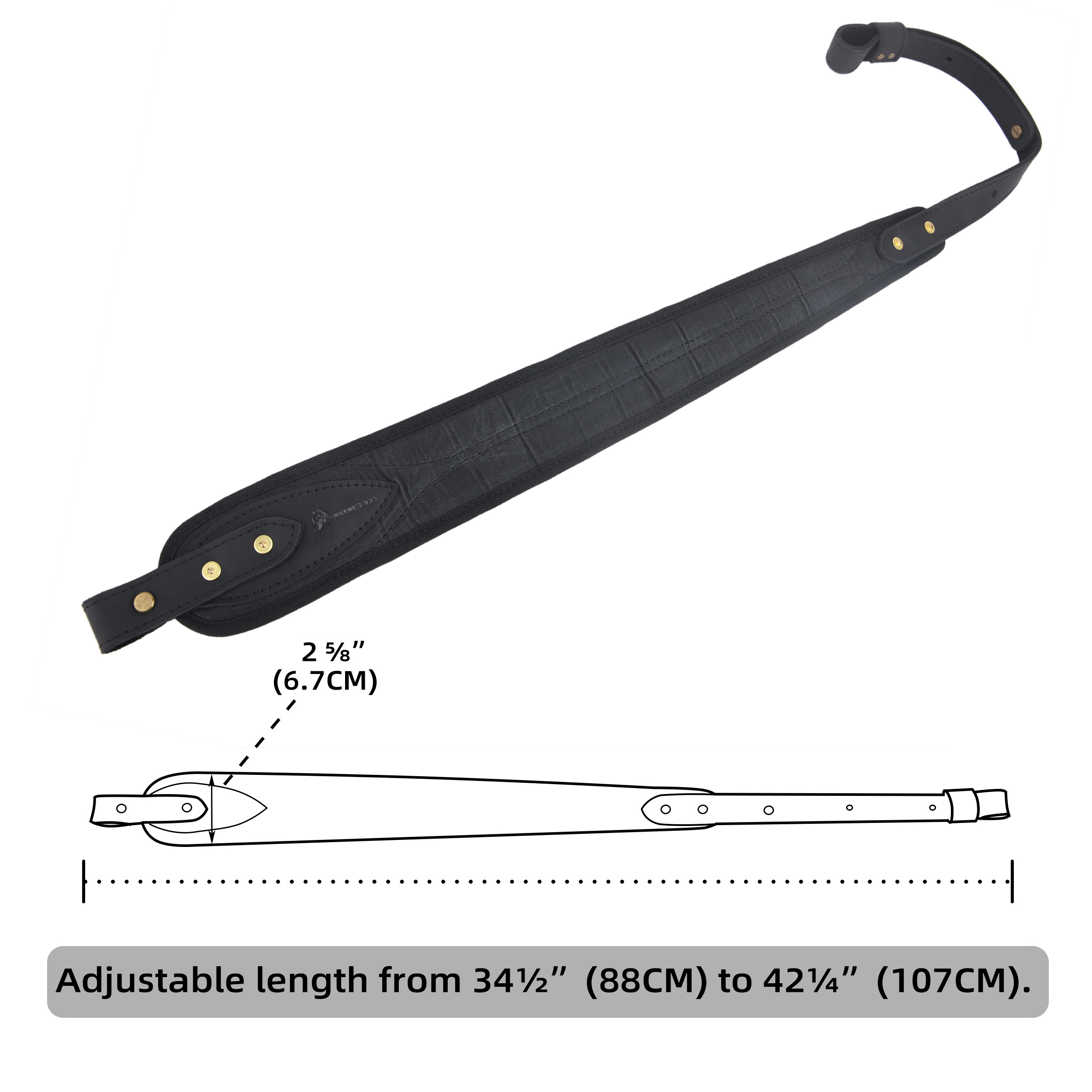 Canvas Leather Rifle Sling with Swivels Hunting Shooting Gun Straps