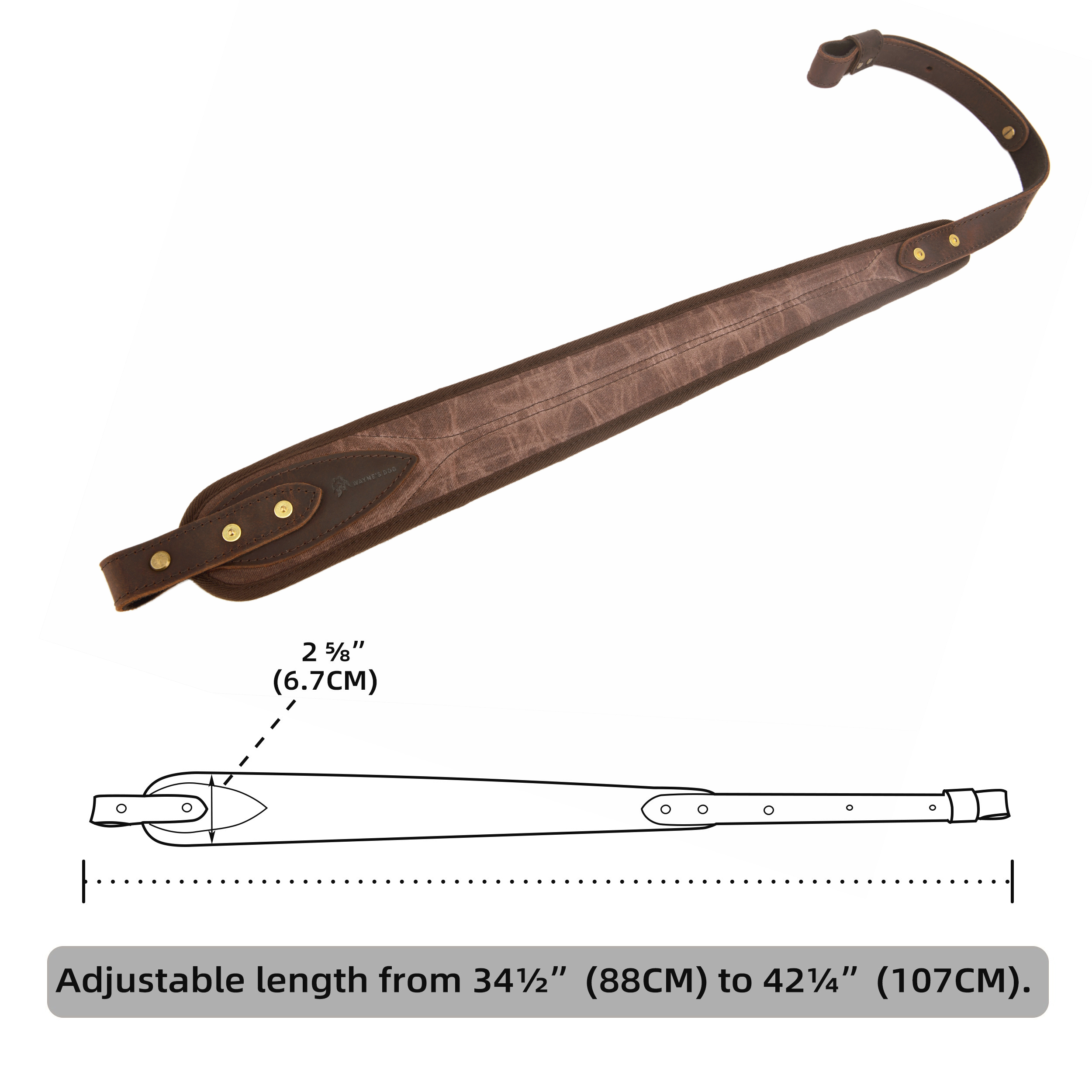 Canvas Leather Rifle Sling with Swivels Hunting Shooting Gun Straps