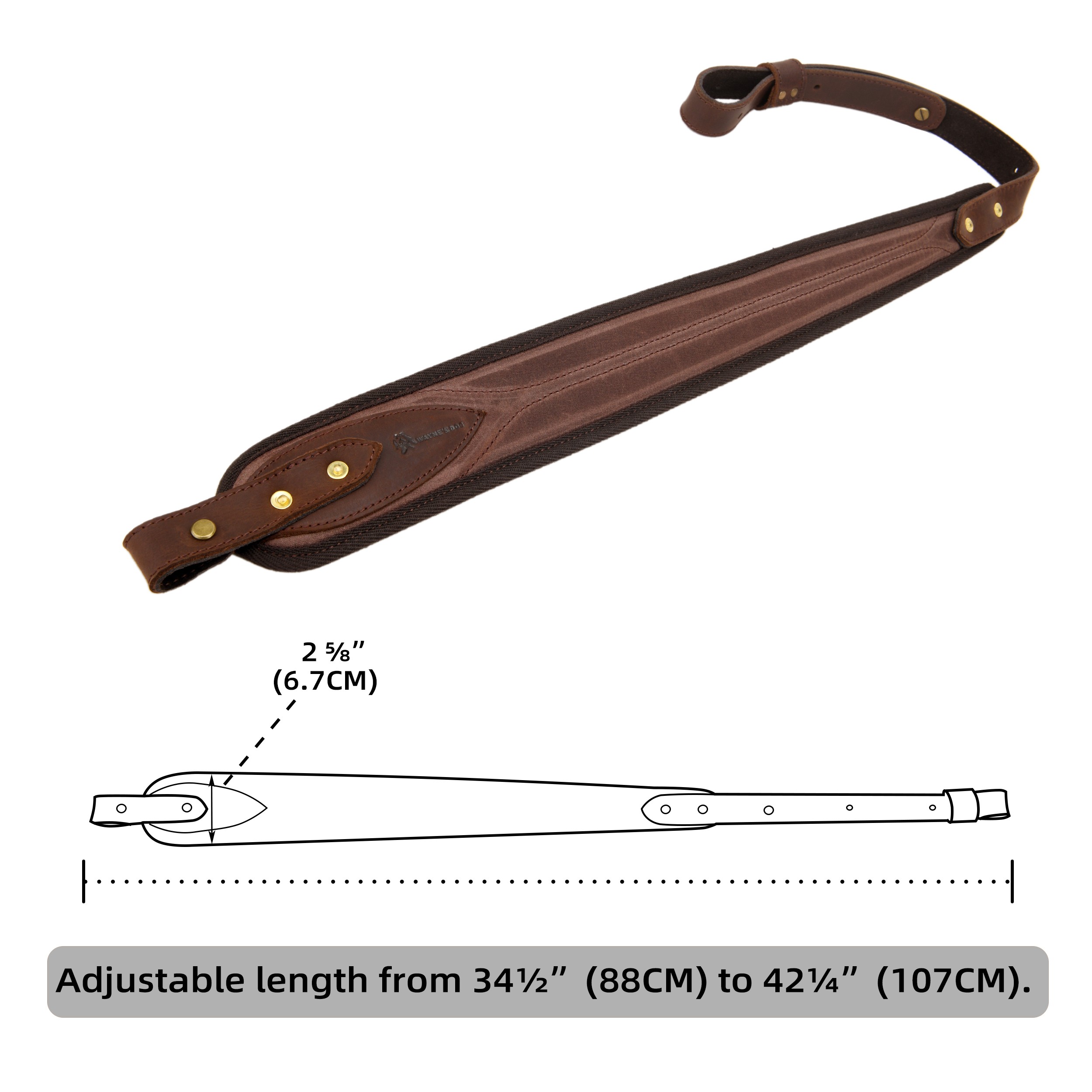 No Drill Leather Sling+Loop Mount with Rifle Cheek Rest Shell Holder