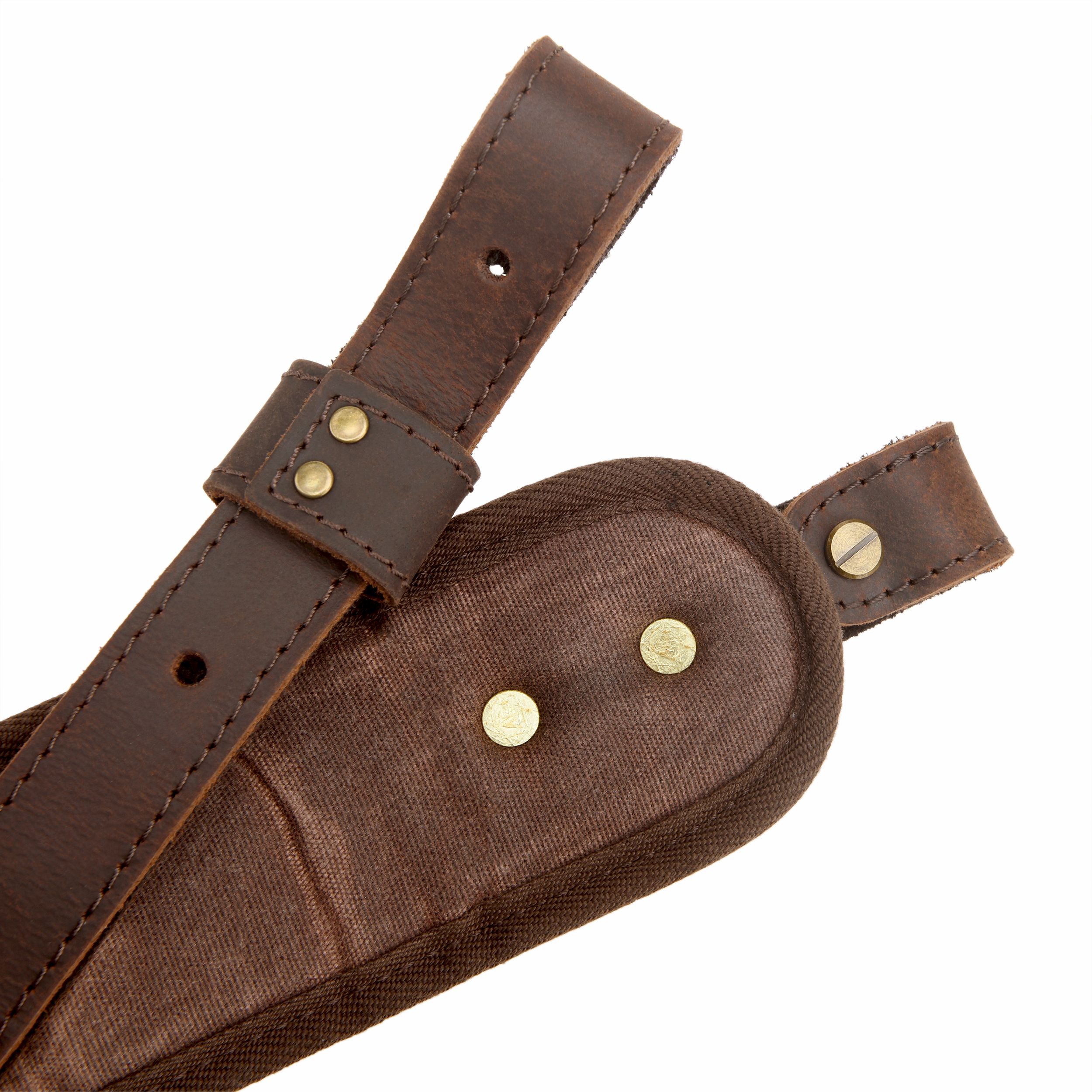 Canvas Leather Rifle Sling with Swivels Hunting Shooting Gun Straps