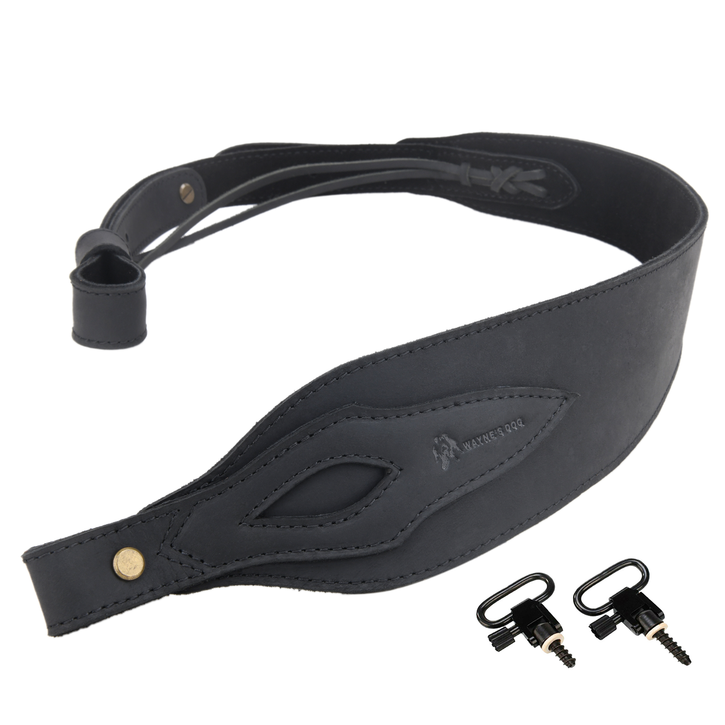 Wayne's dog Leather Suede Gun Sling Adjustable Hunting Rifle Strap