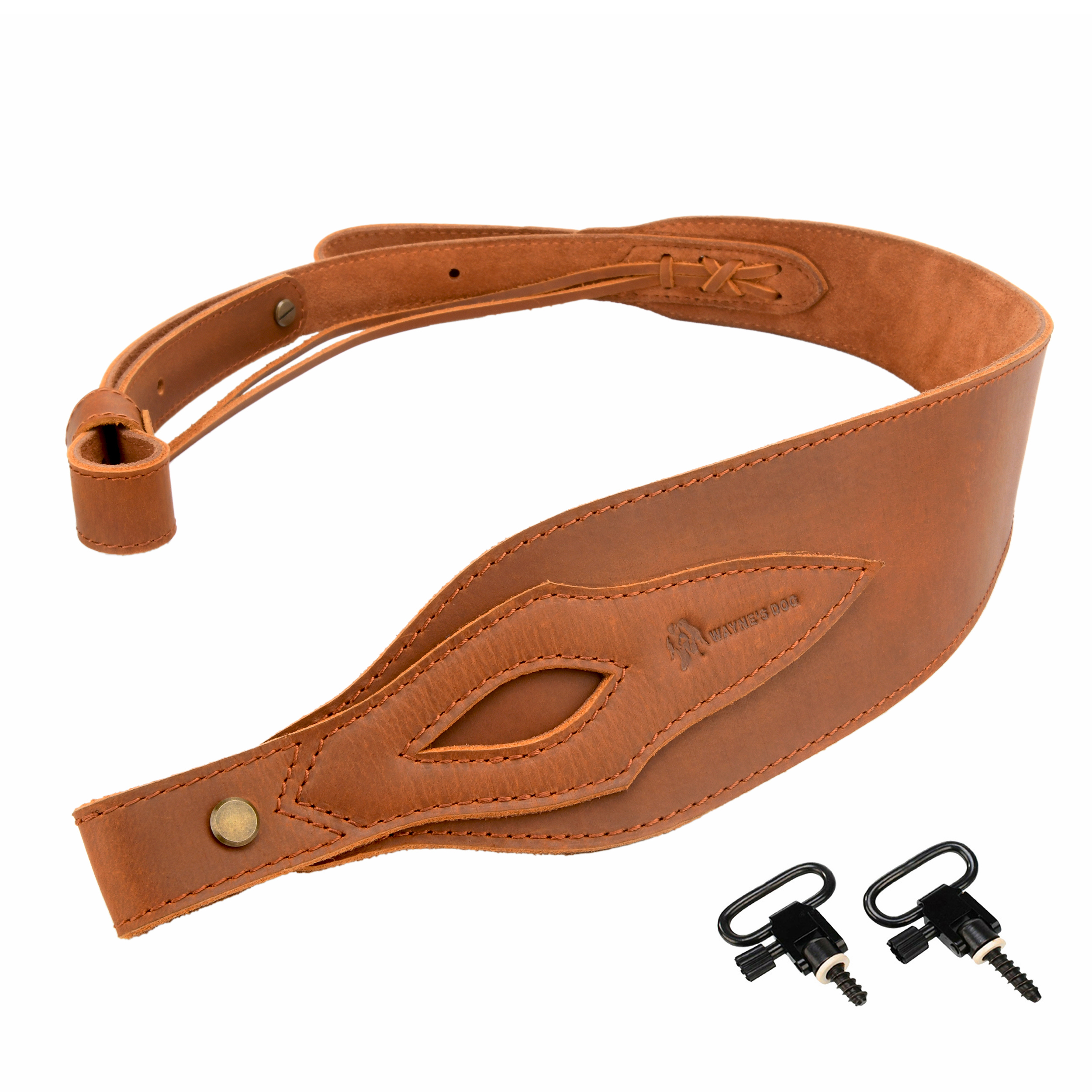 Wayne's dog Leather Suede Gun Sling Adjustable Hunting Rifle Strap