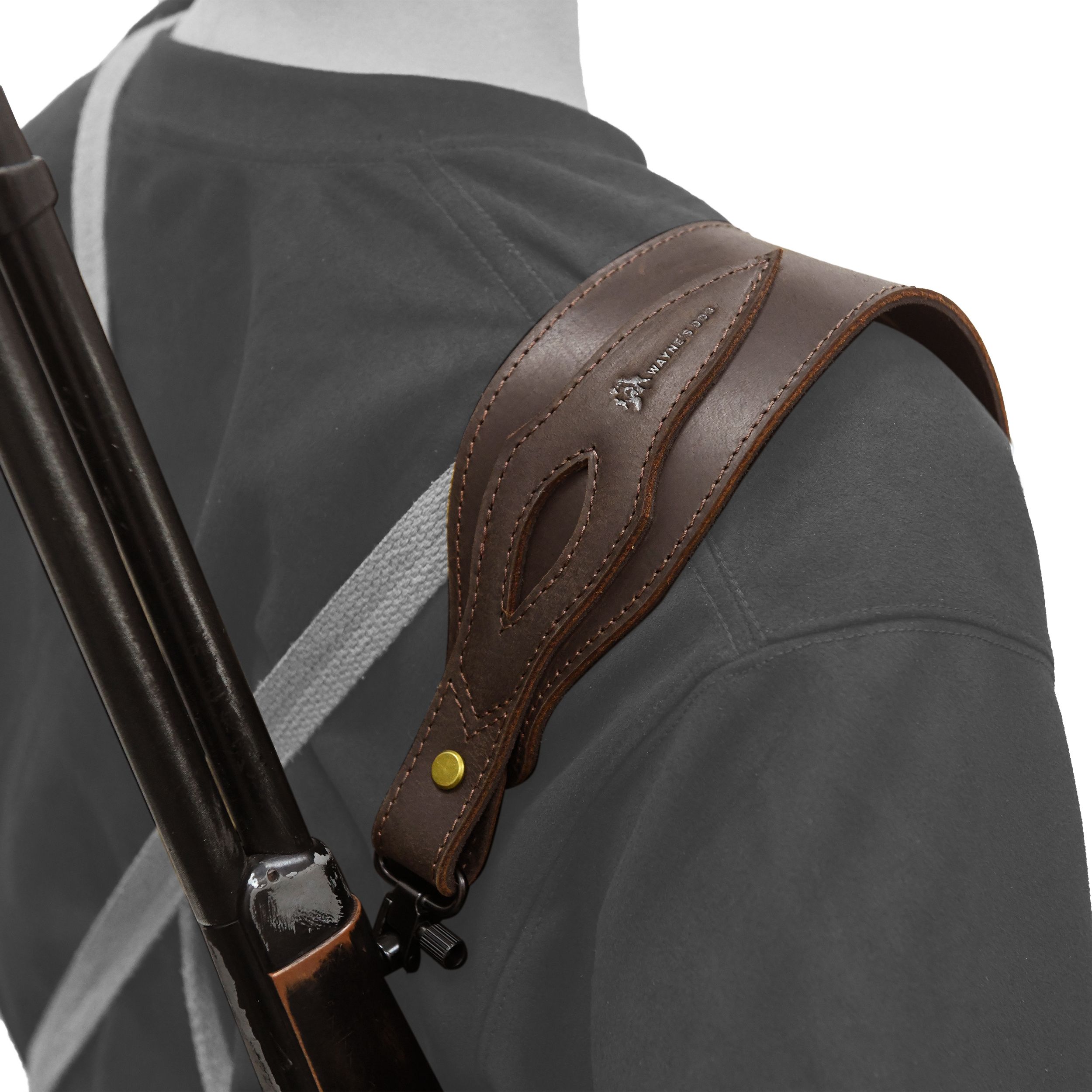 Wayne's dog Leather Suede Gun Sling Adjustable Hunting Rifle Strap