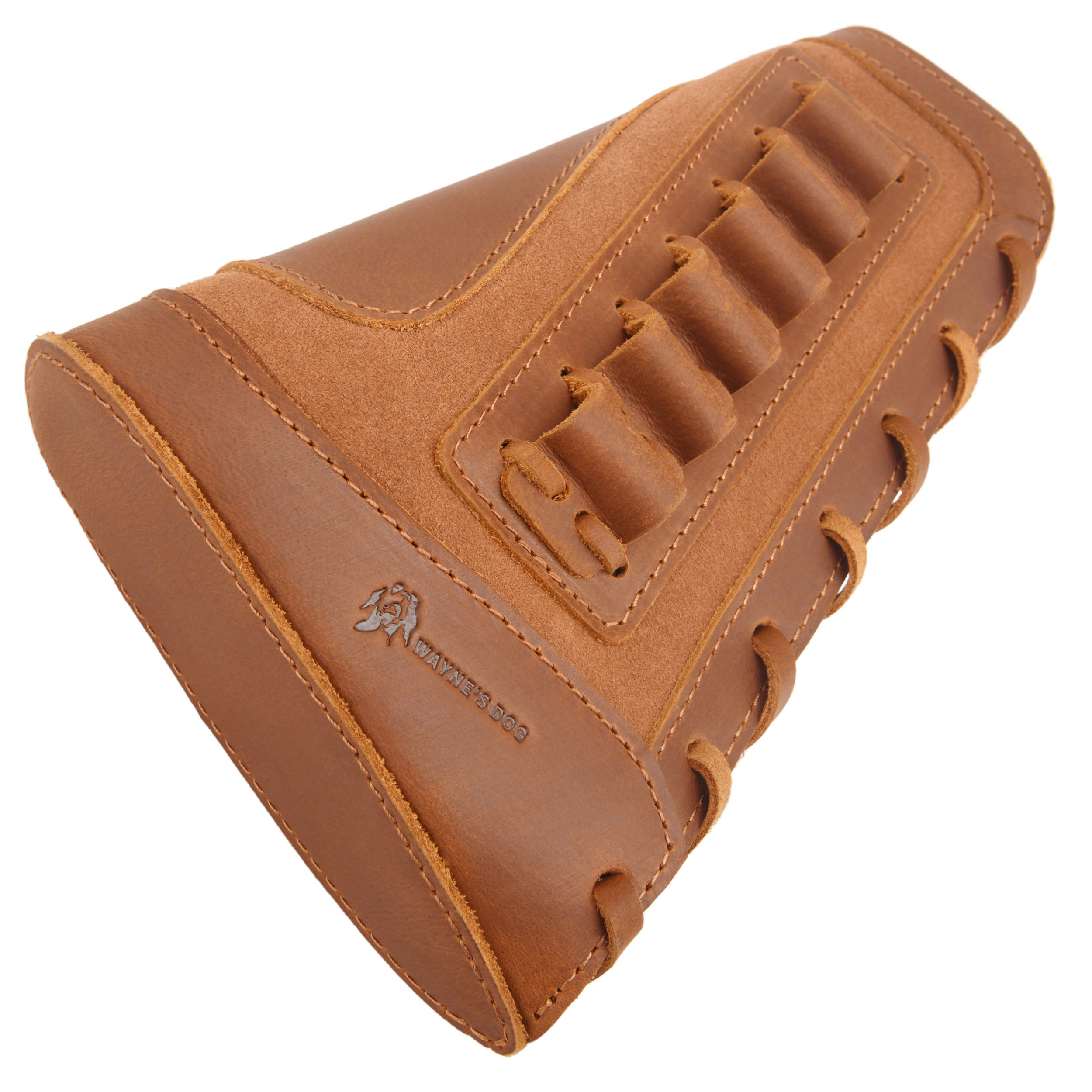 Gun Cheek Rest Pad, Leather Rifle Stock Extension with Shell Holder