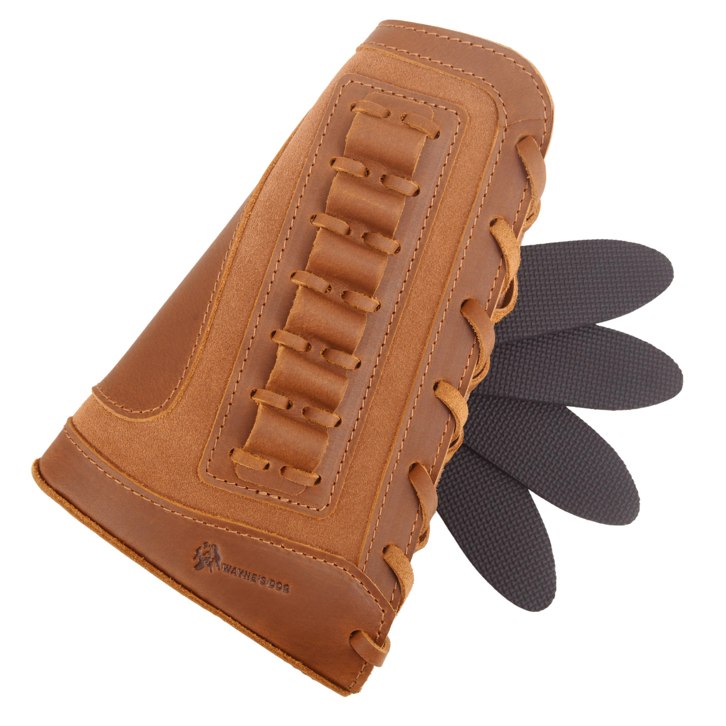 Gun Cheek Rest Pad, Leather Rifle Stock Extension with Shell Holder