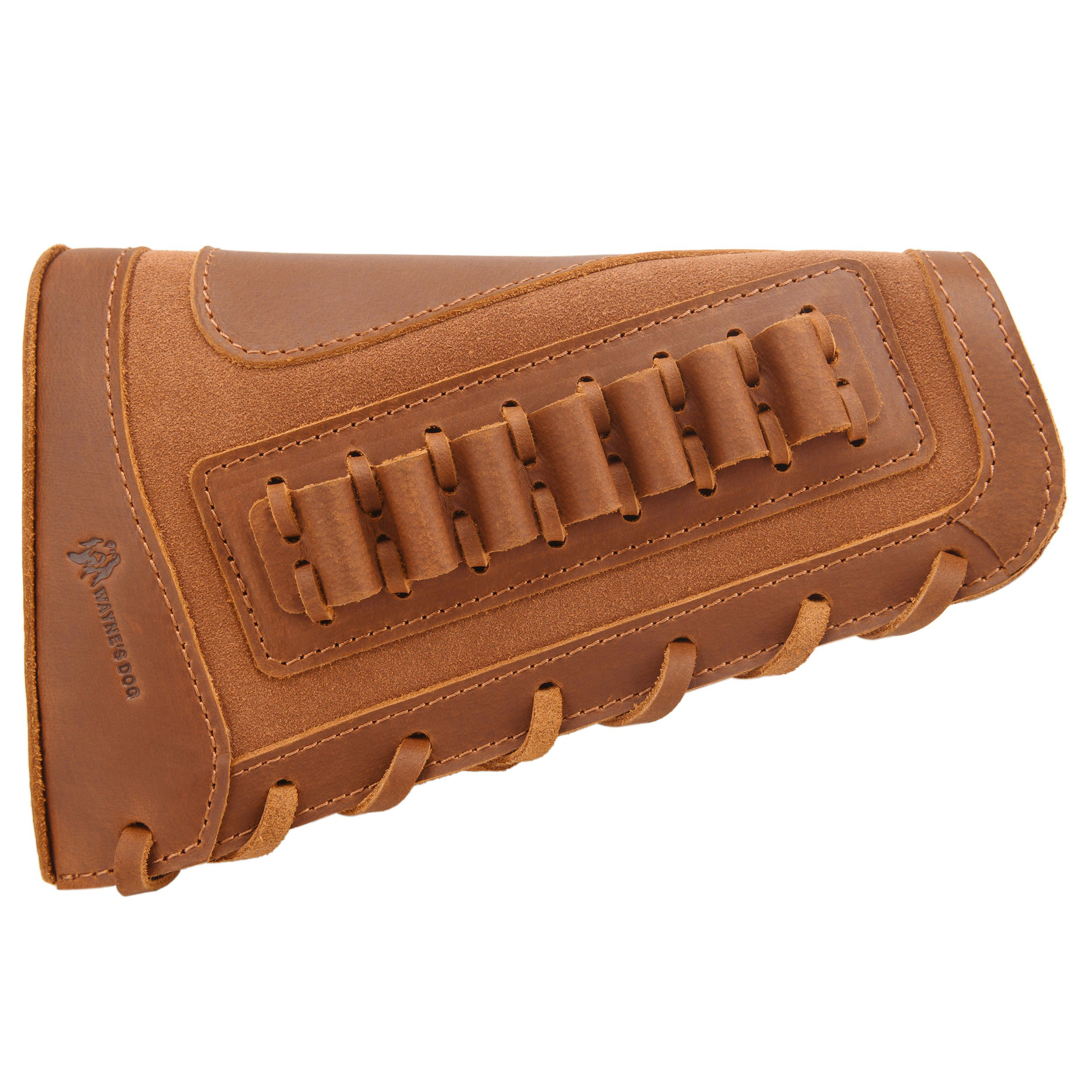 Gun Cheek Rest Pad, Leather Rifle Stock Extension with Shell Holder