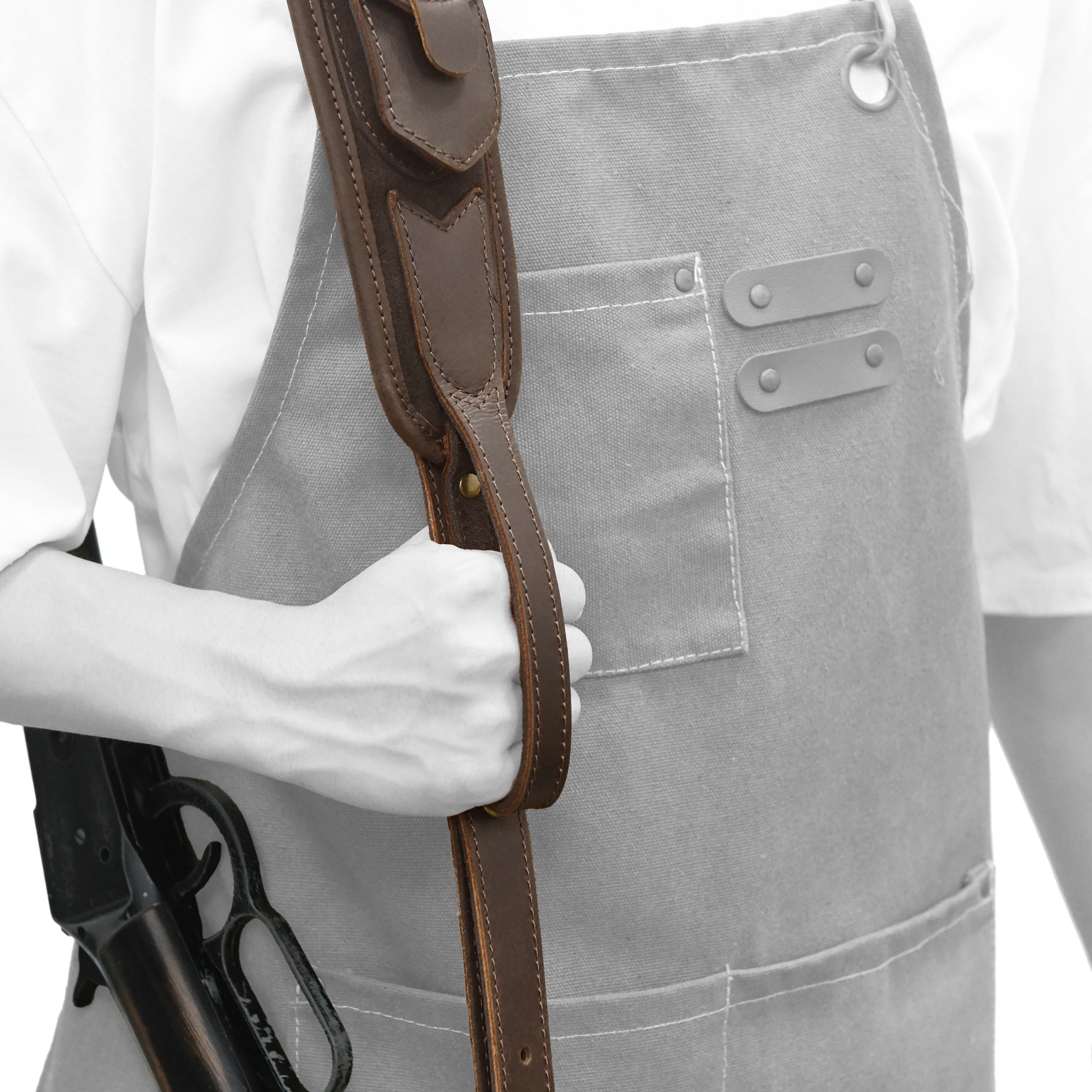 Leather Gun Buttstock Cheek Rest Pad with Cartridge Holders Sling