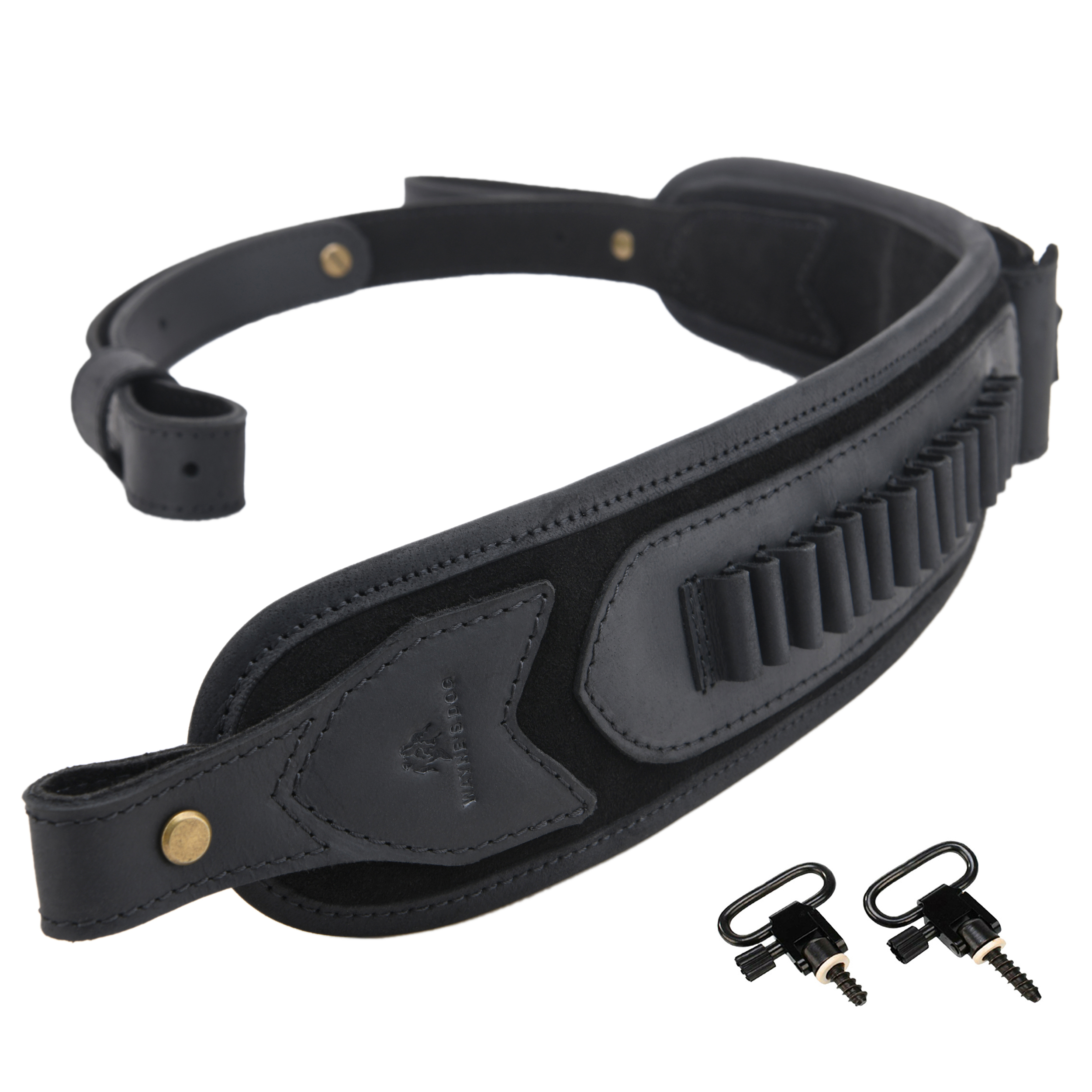 Leather Gun Sling Shell Holder Hunting Rifle Sling with Handle Strap