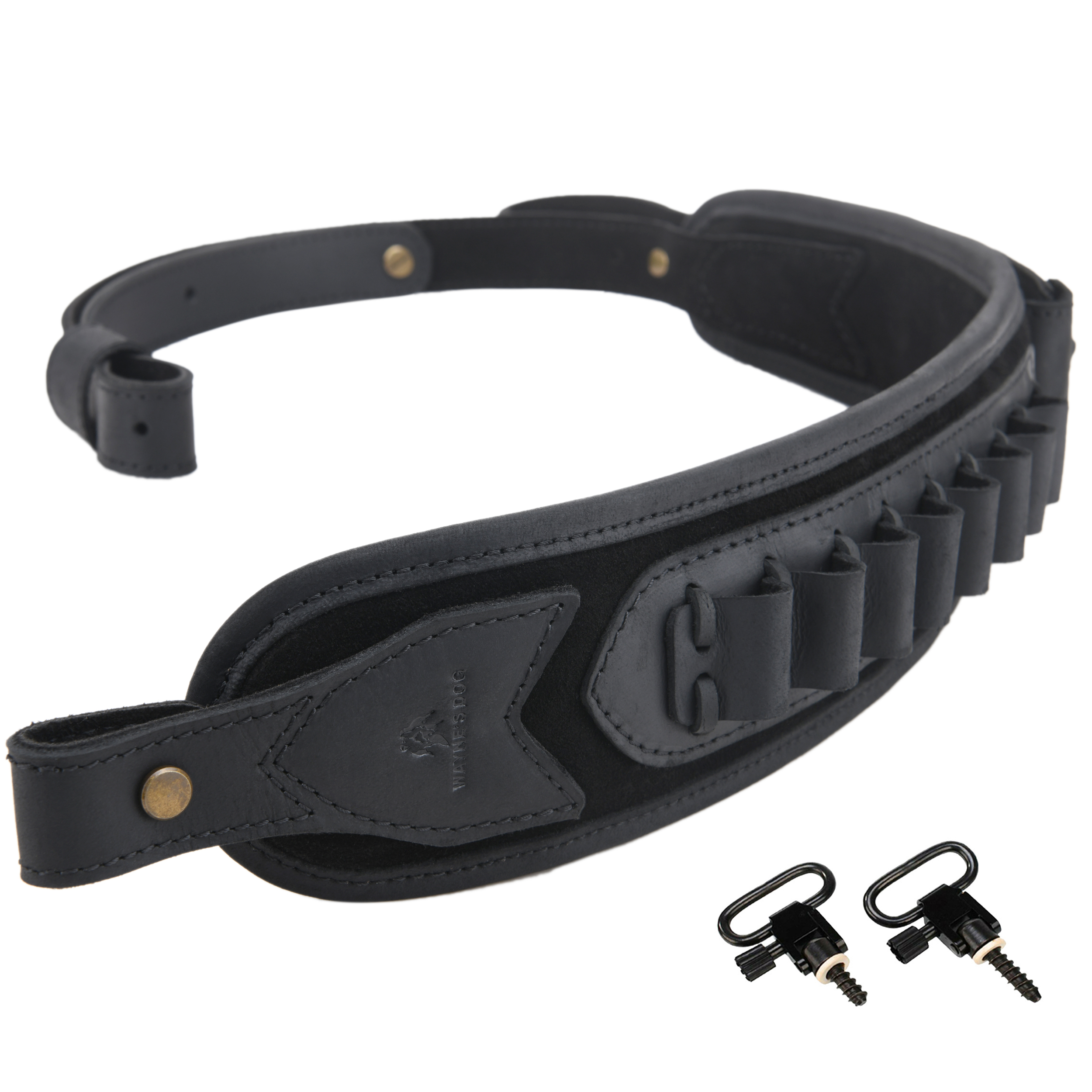 Leather Gun Sling Shell Holder Hunting Rifle Sling with Handle Strap