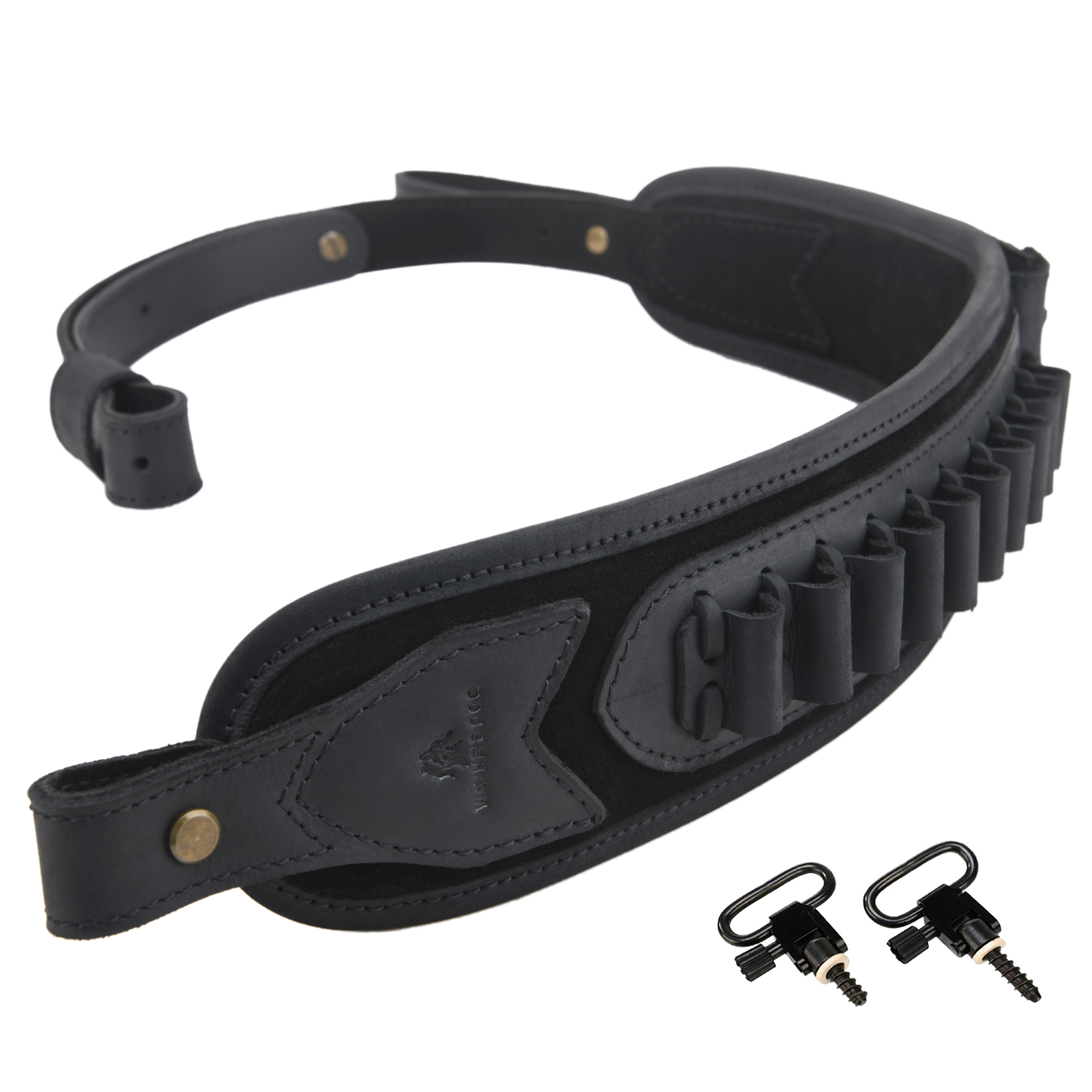 Leather Gun Sling Shell Holder Hunting Rifle Sling with Handle Strap