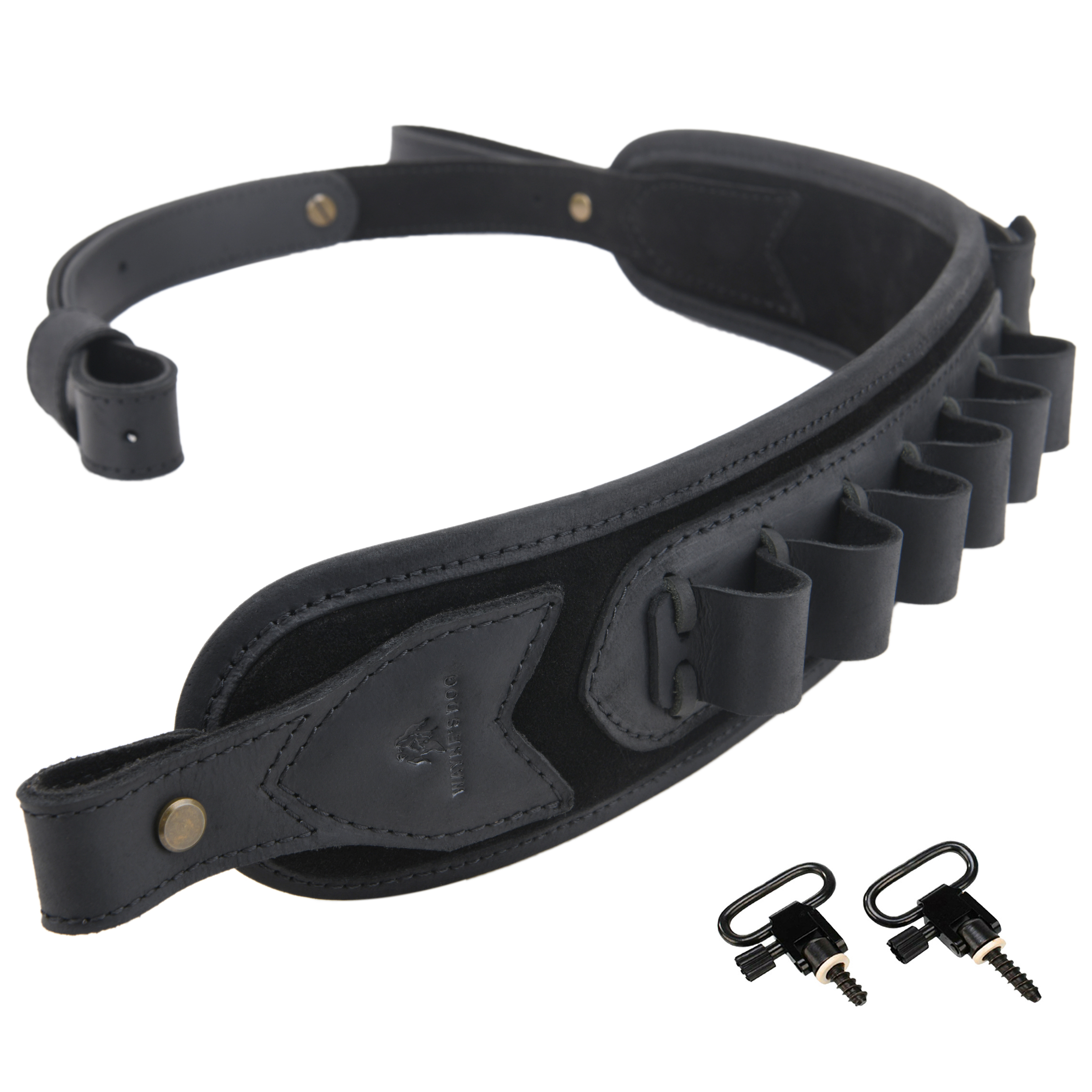 Leather Gun Sling Shell Holder Hunting Rifle Sling with Handle Strap