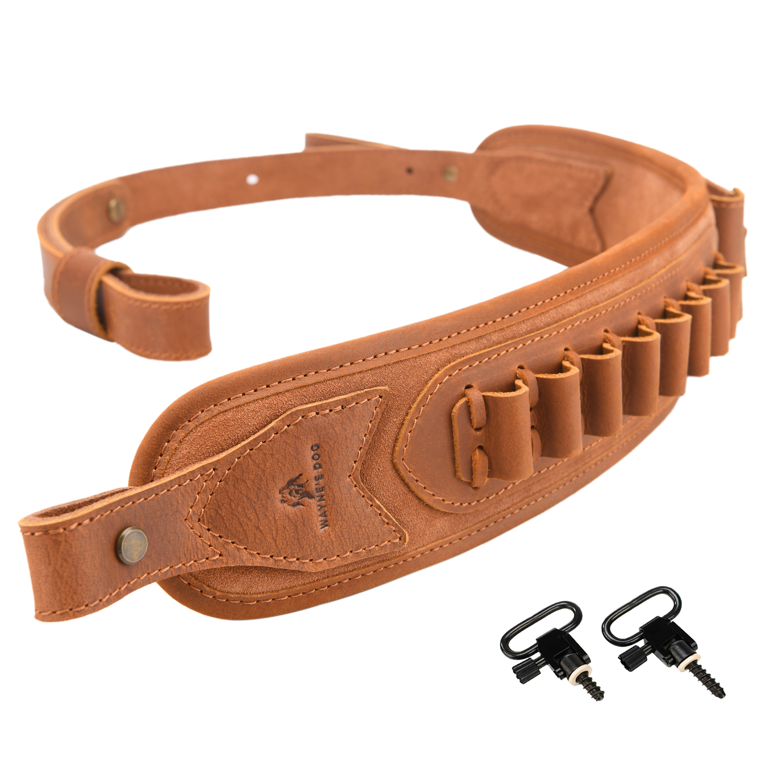 Leather Gun Sling Shell Holder Hunting Rifle Sling with Handle Strap