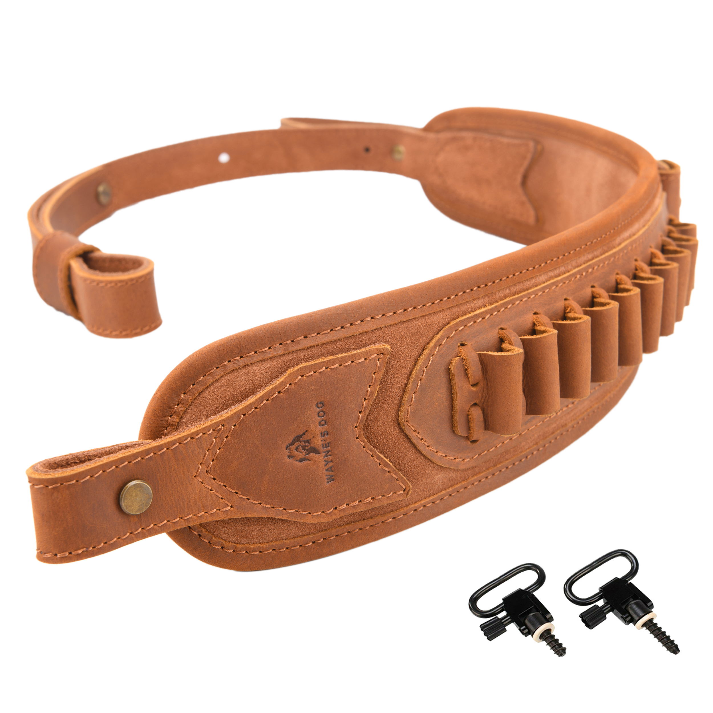 Leather Gun Sling Shell Holder Hunting Rifle Sling with Handle Strap