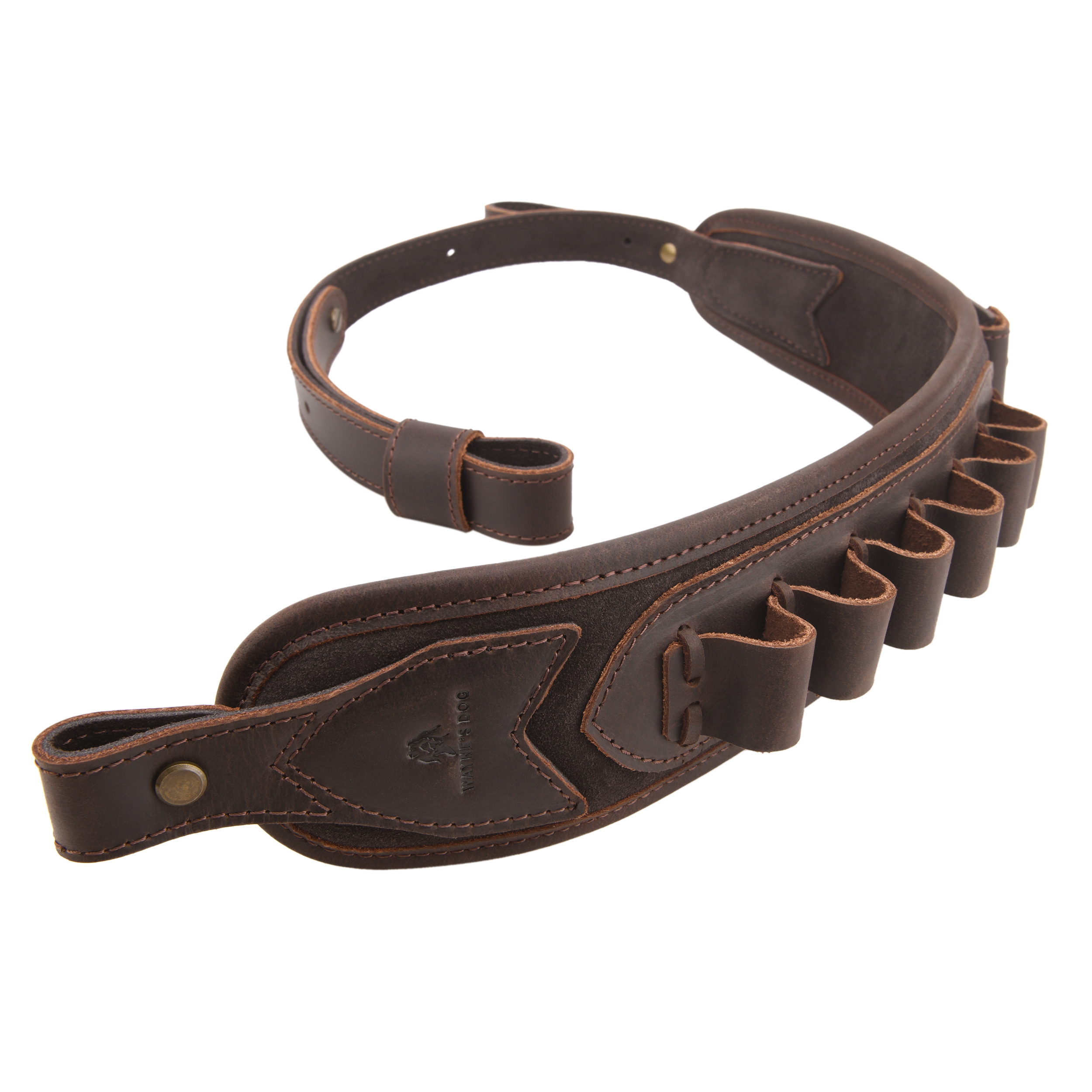 Leather Gun Sling Shell Holder Hunting Rifle Sling with Handle Strap