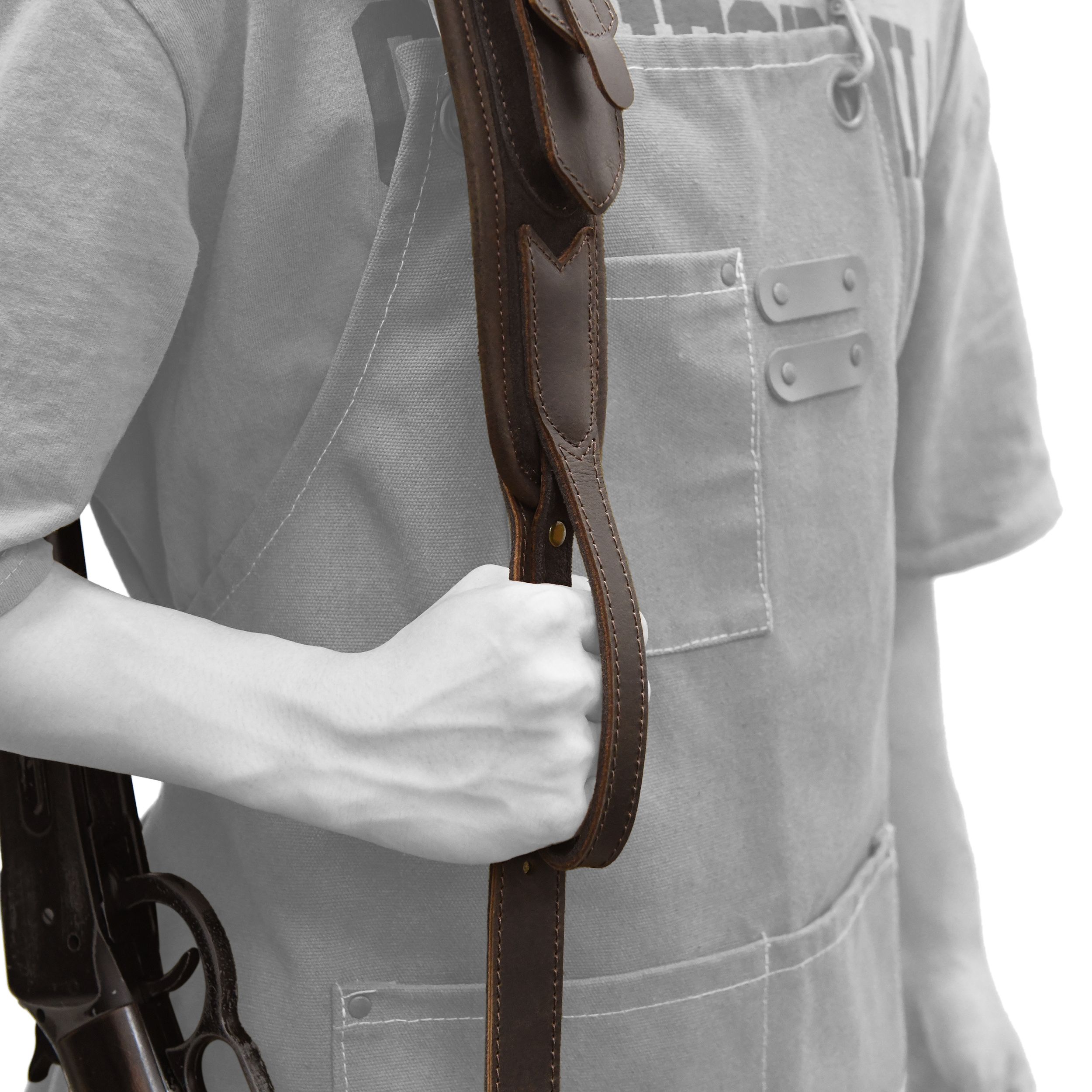 Leather Gun Sling Shell Holder Hunting Rifle Sling with Handle Strap