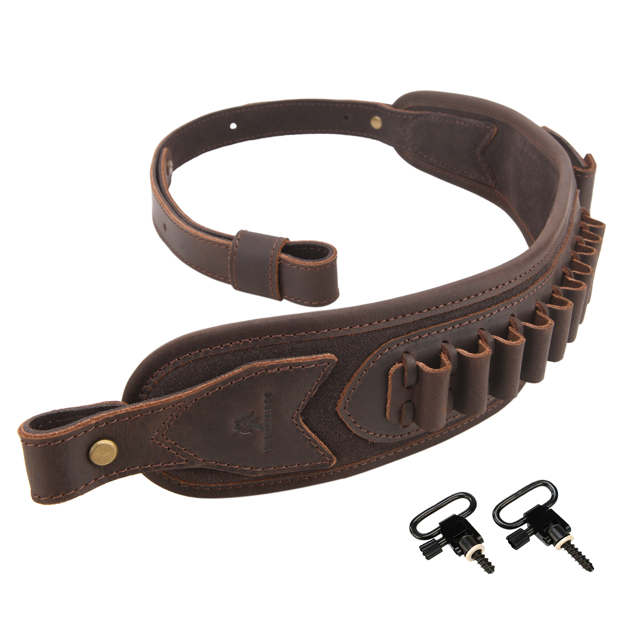 Leather Gun Sling Shell Holder Hunting Rifle Sling with Handle Strap