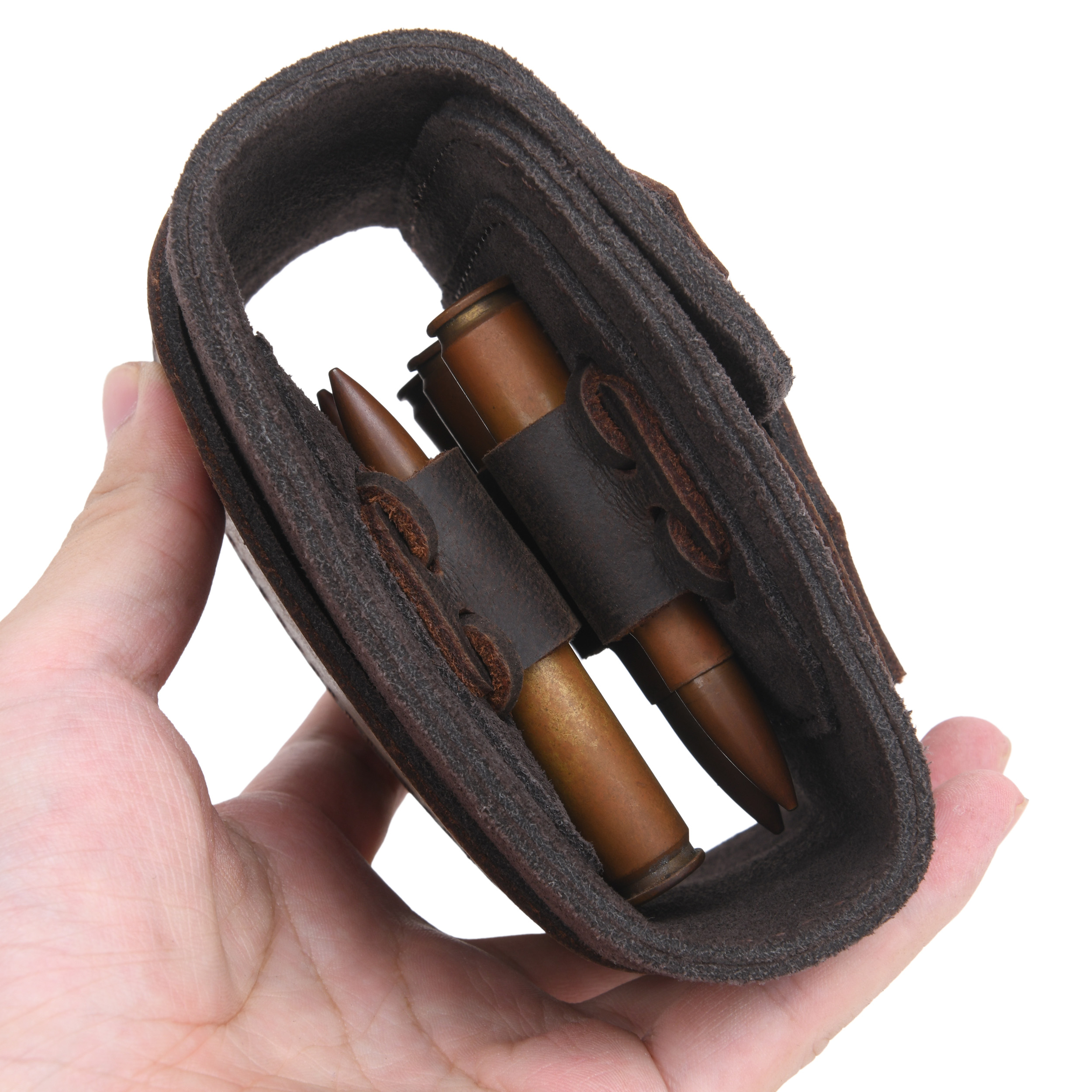 Leather Ammo Carrier Belt Pouch Bullet Holder Cartridge Carrier Waist