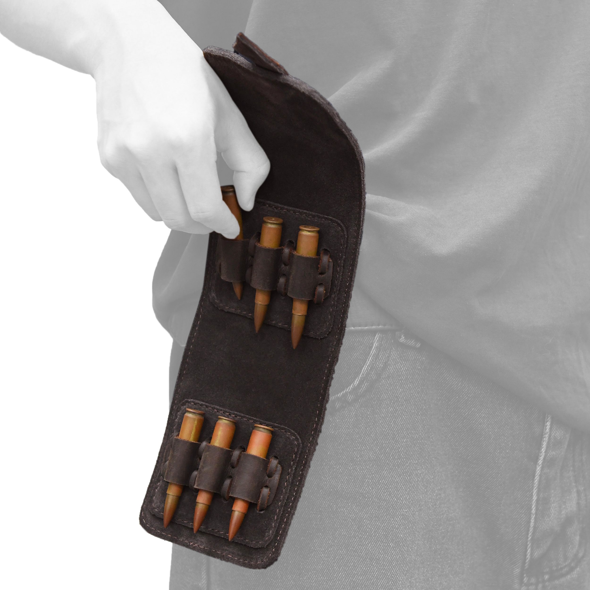 Leather Ammo Carrier Belt Pouch Bullet Holder Cartridge Carrier Waist