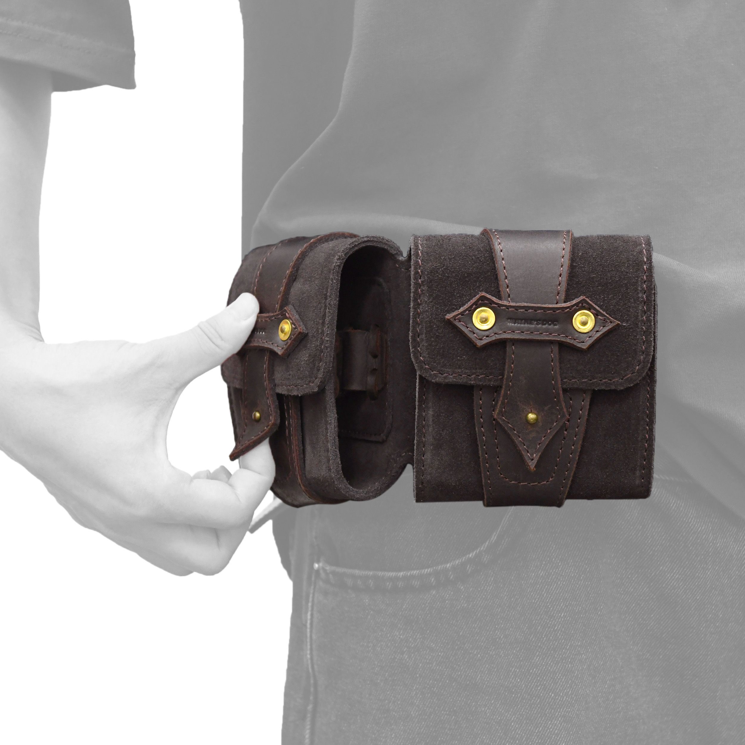 Leather Ammo Carrier Belt Pouch Bullet Holder Cartridge Carrier Waist