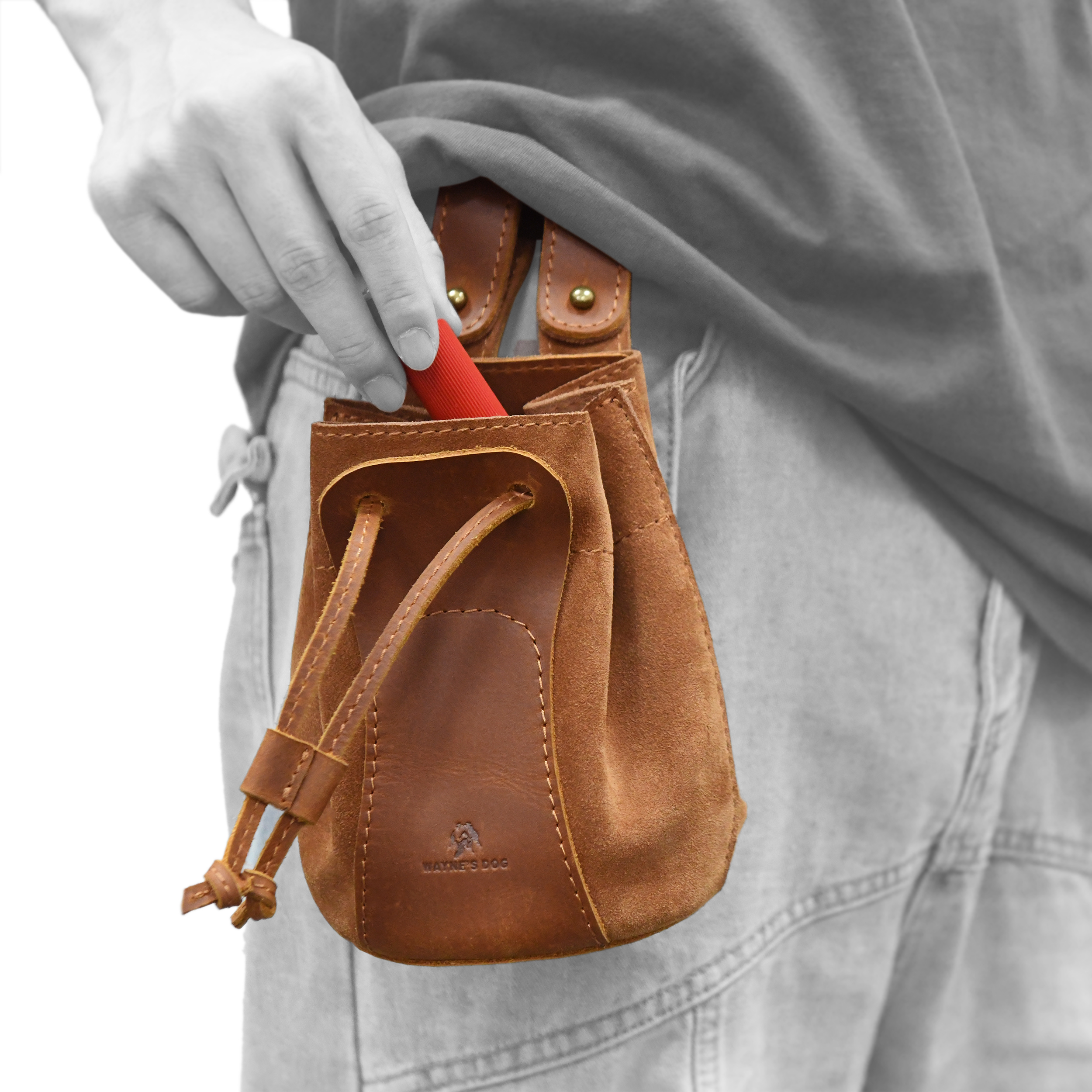 Leather Suede Drawstring Ammo Pouch Rifle Ammo Magazine Belt Bag