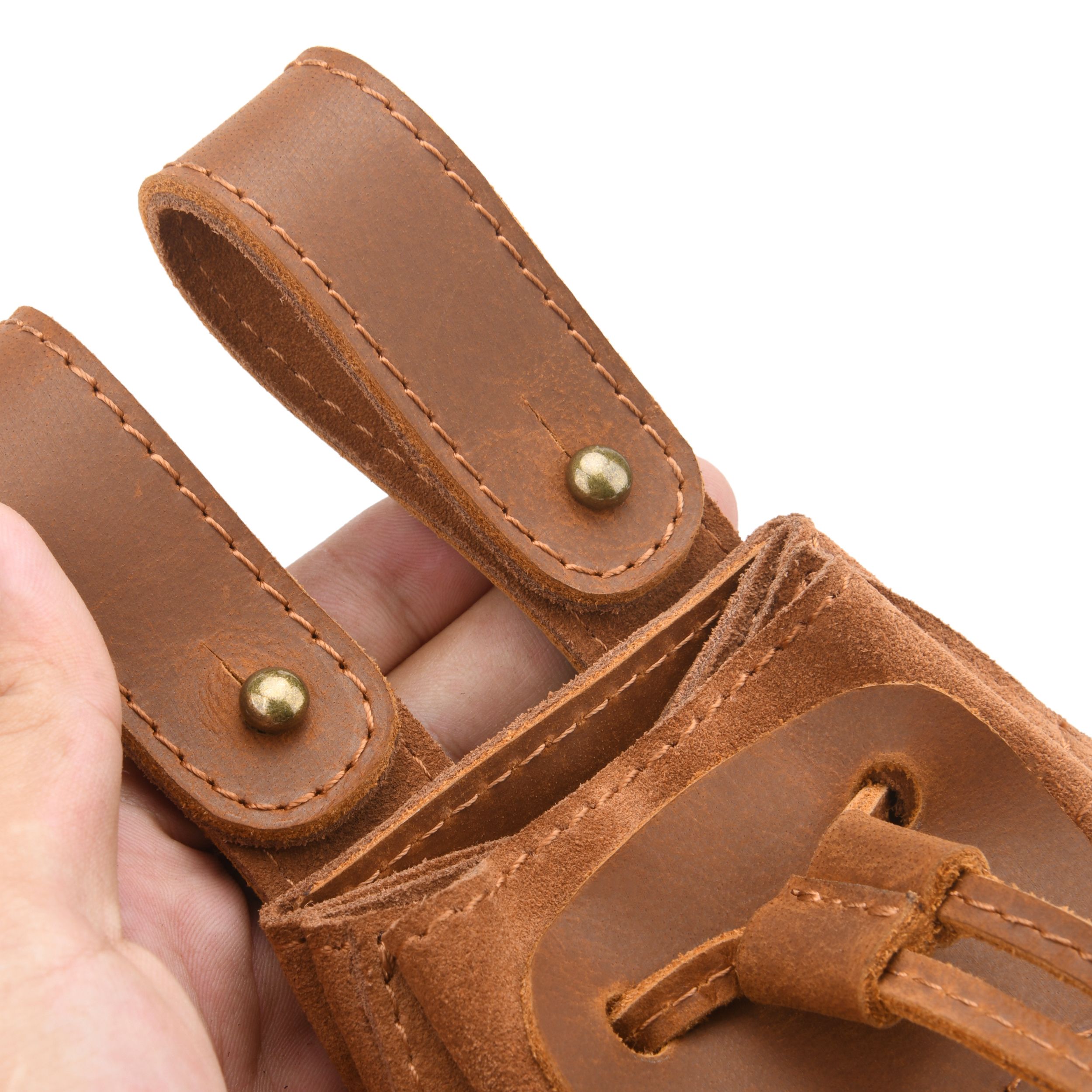 Leather Suede Drawstring Ammo Pouch Rifle Ammo Magazine Belt Bag