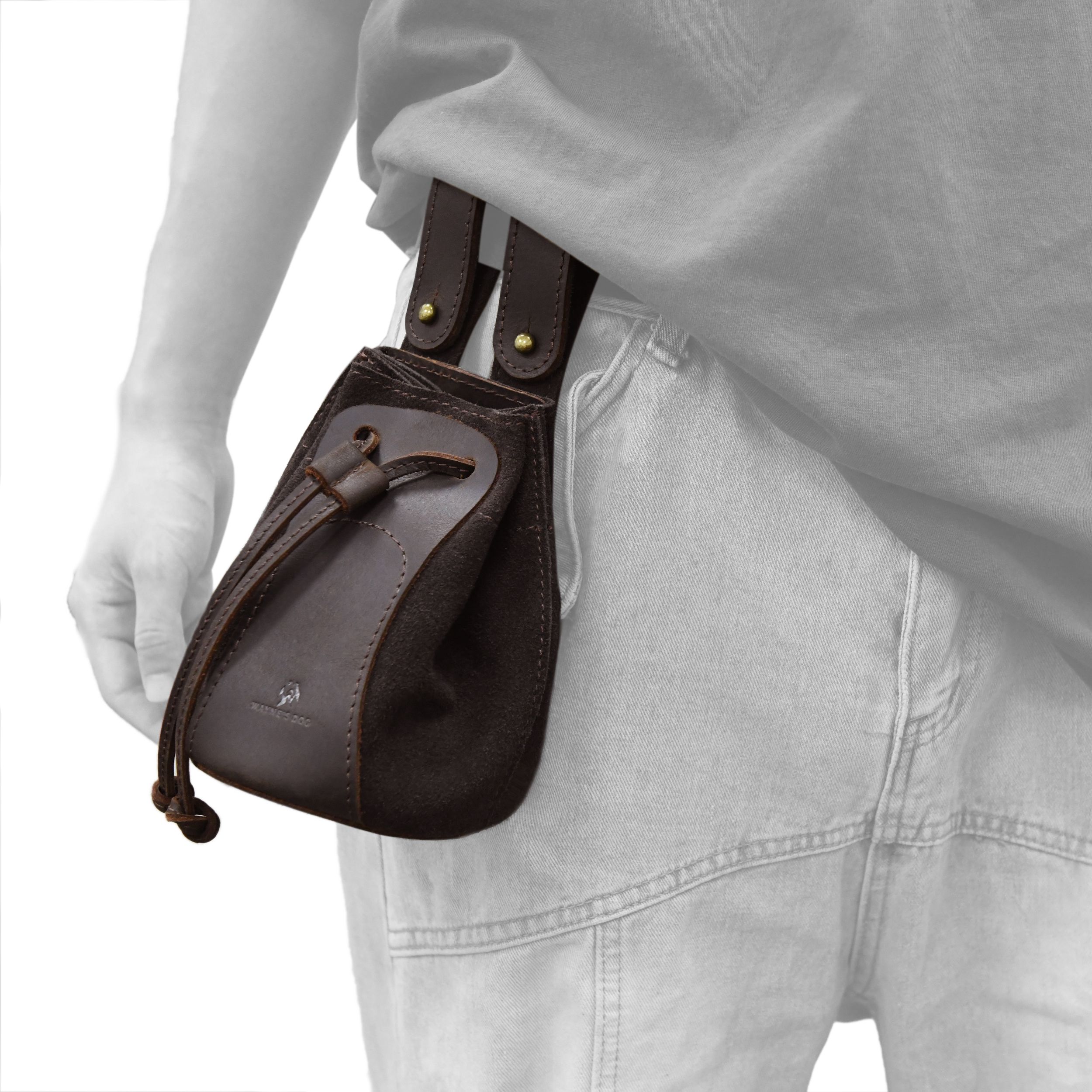 Leather Suede Drawstring Ammo Pouch Rifle Ammo Magazine Belt Bag