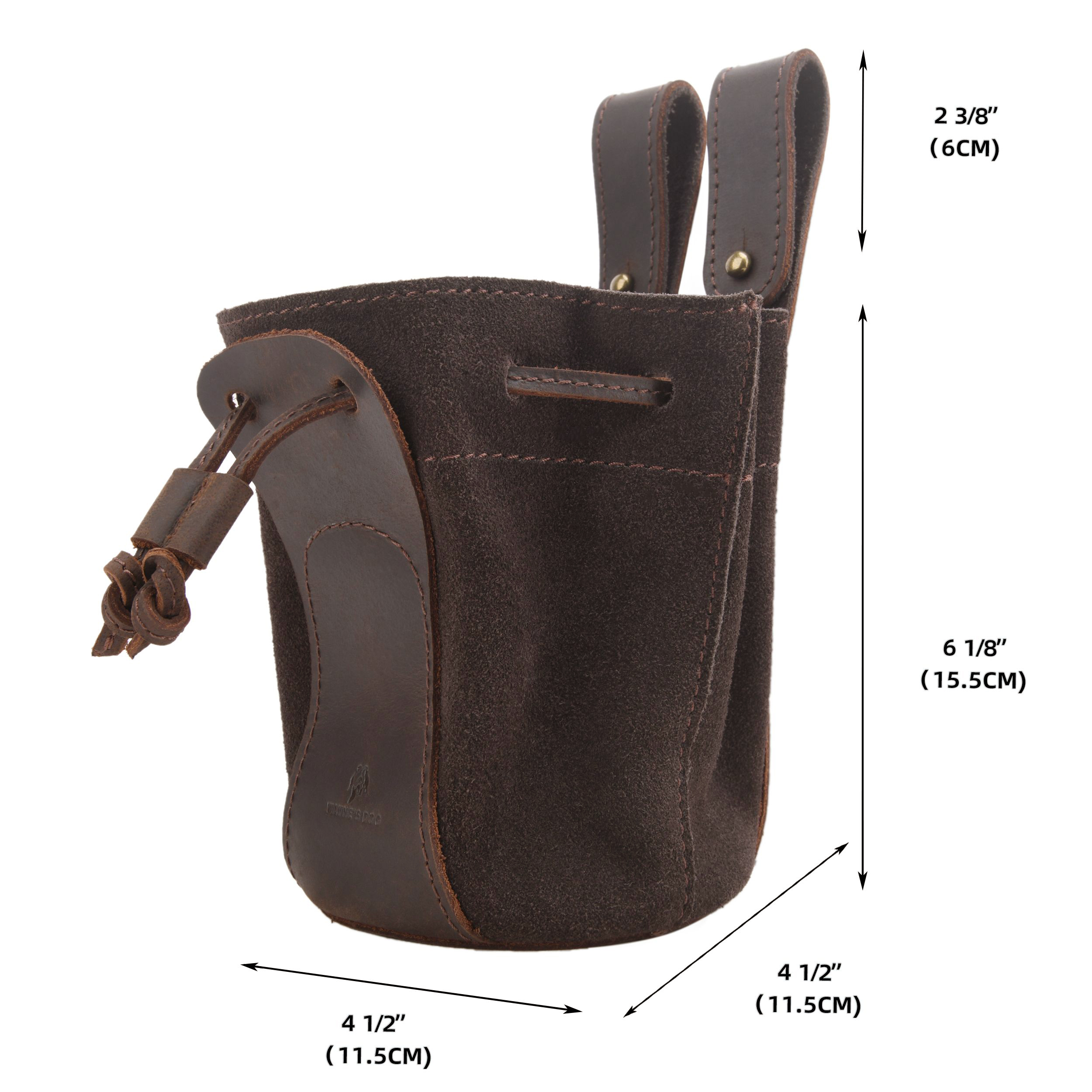Leather Suede Drawstring Ammo Pouch Rifle Ammo Magazine Belt Bag