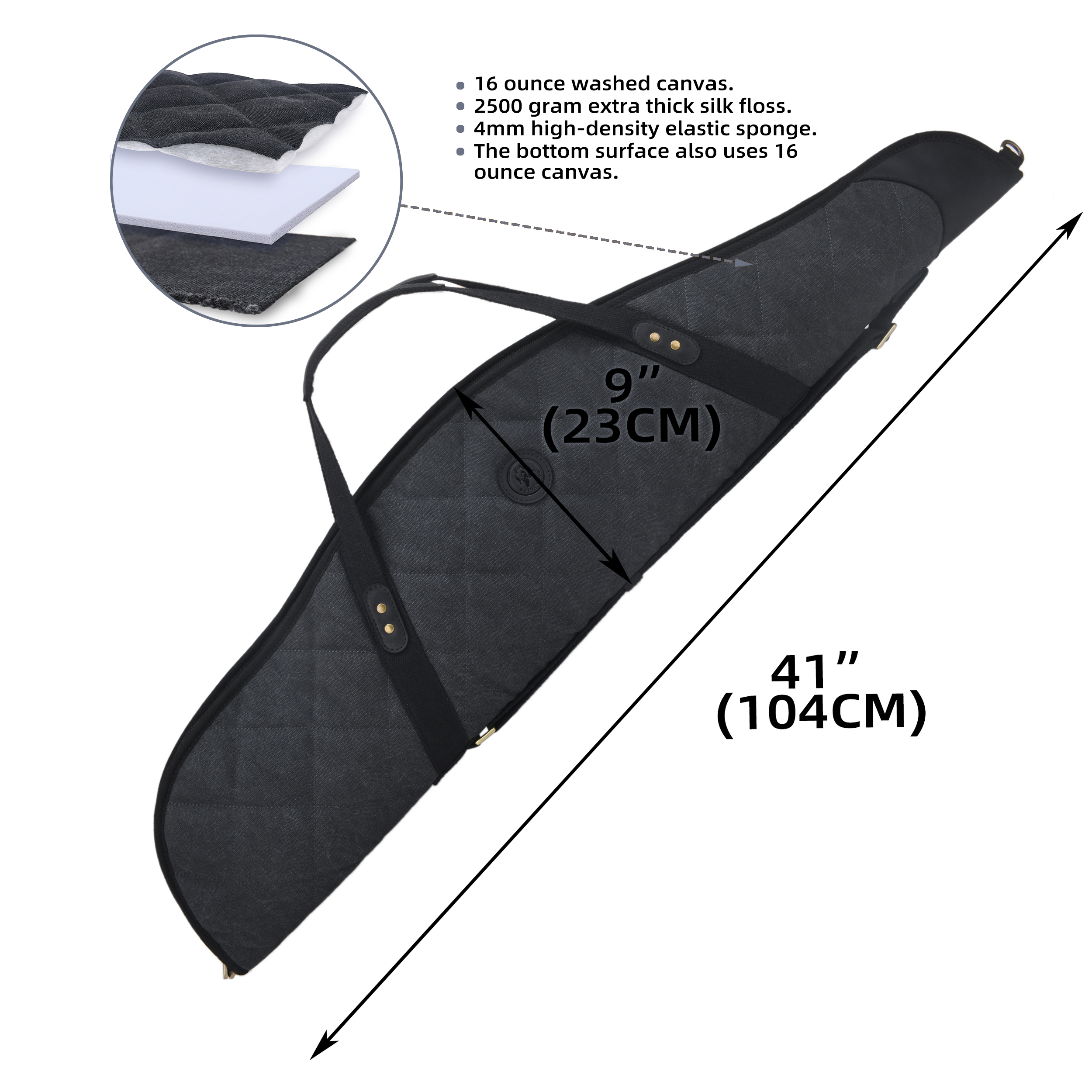 Soft Scoped Rifle & Shotgun Case, Canvas Leather Gun Storage Bag