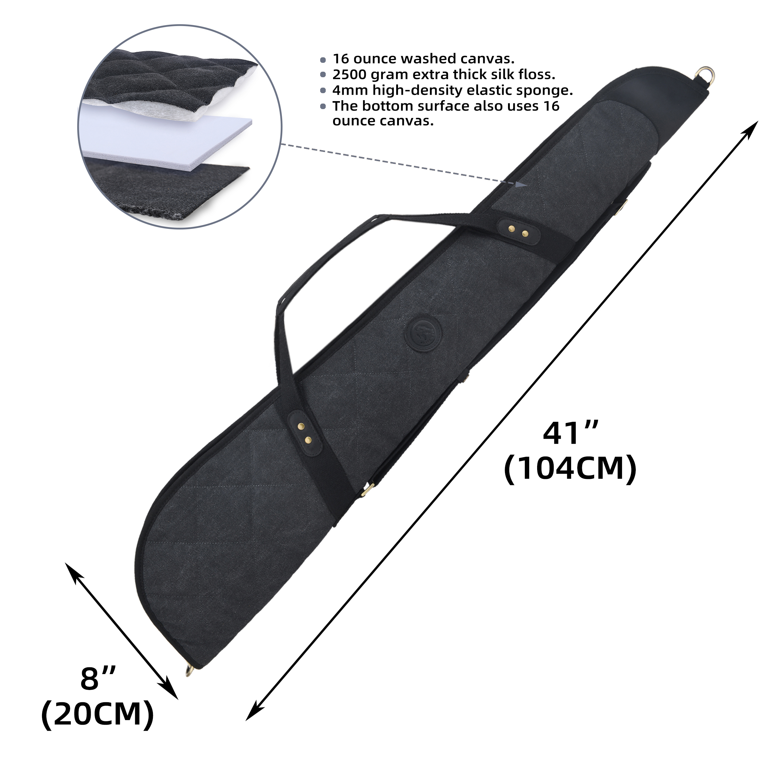 Soft Scoped Rifle & Shotgun Case, Canvas Leather Gun Storage Bag