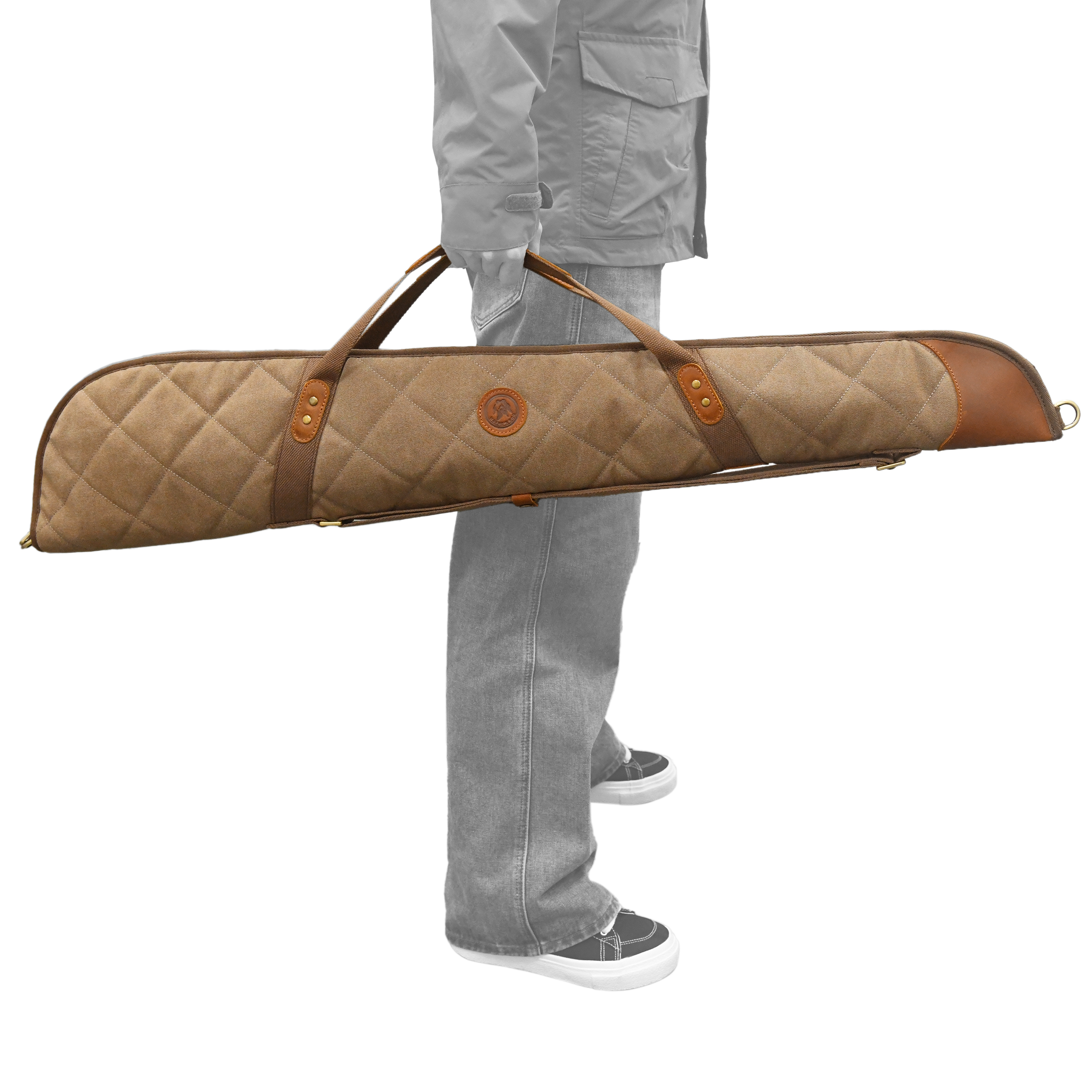 Soft Scoped Rifle & Shotgun Case, Canvas Leather Gun Storage Bag
