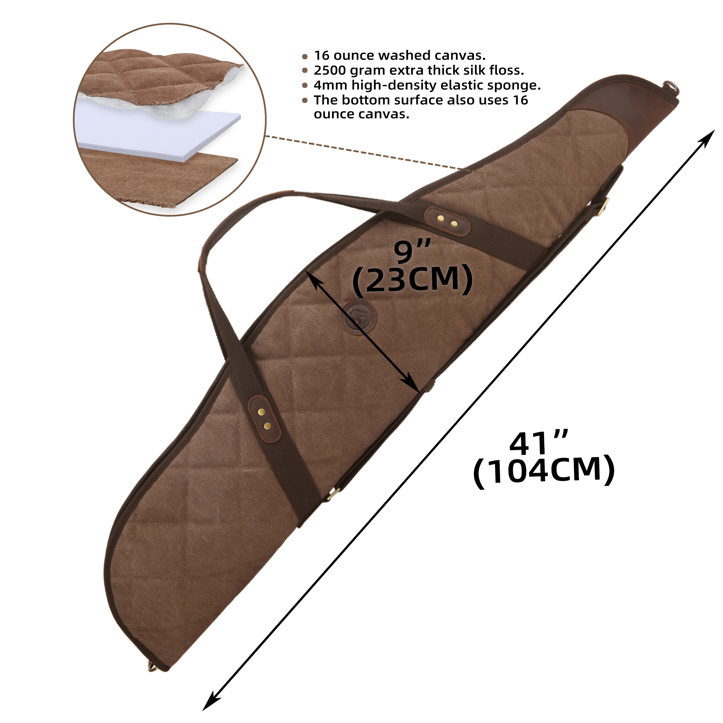 Soft Scoped Rifle & Shotgun Case, Canvas Leather Gun Storage Bag