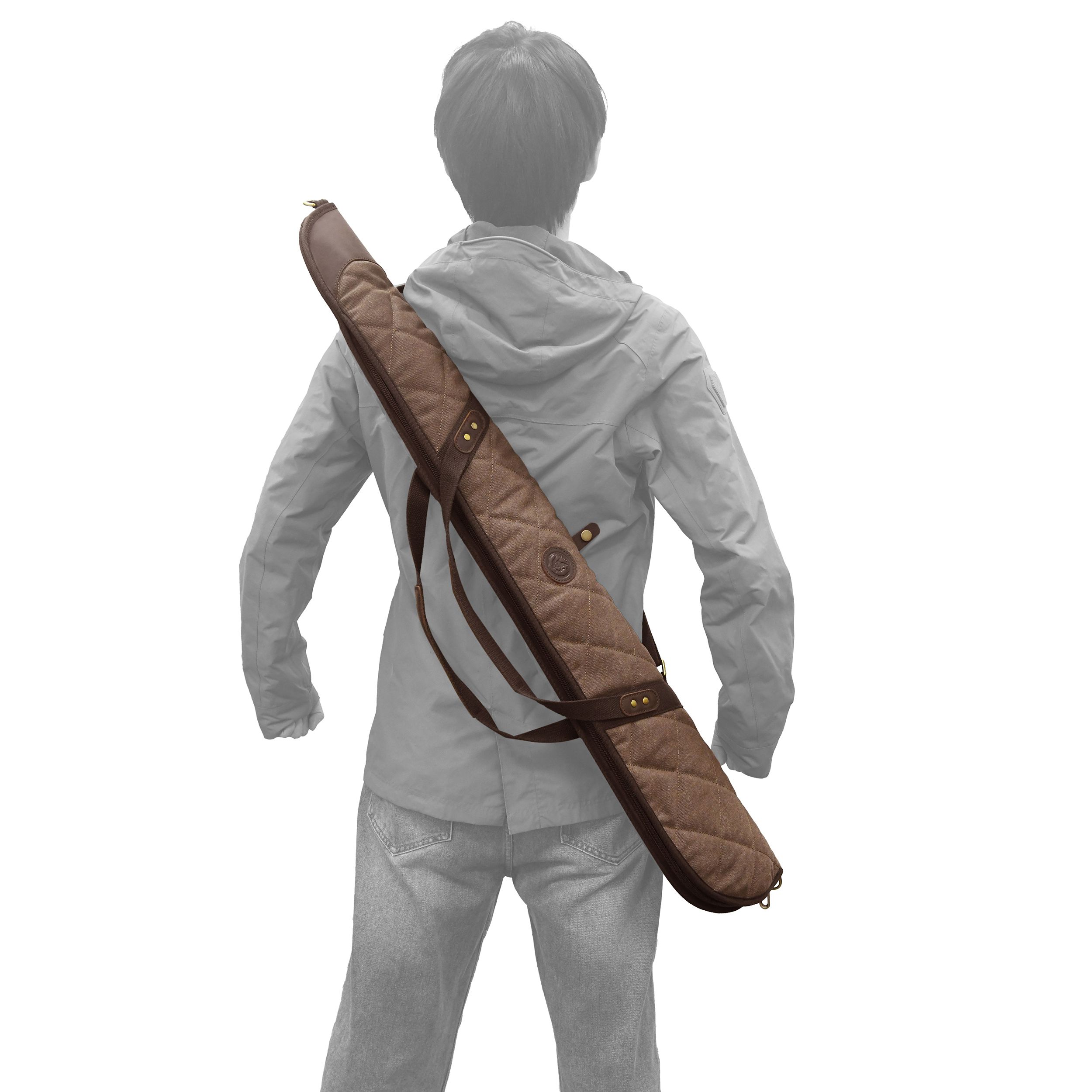 Soft Scoped Rifle & Shotgun Case, Canvas Leather Gun Storage Bag