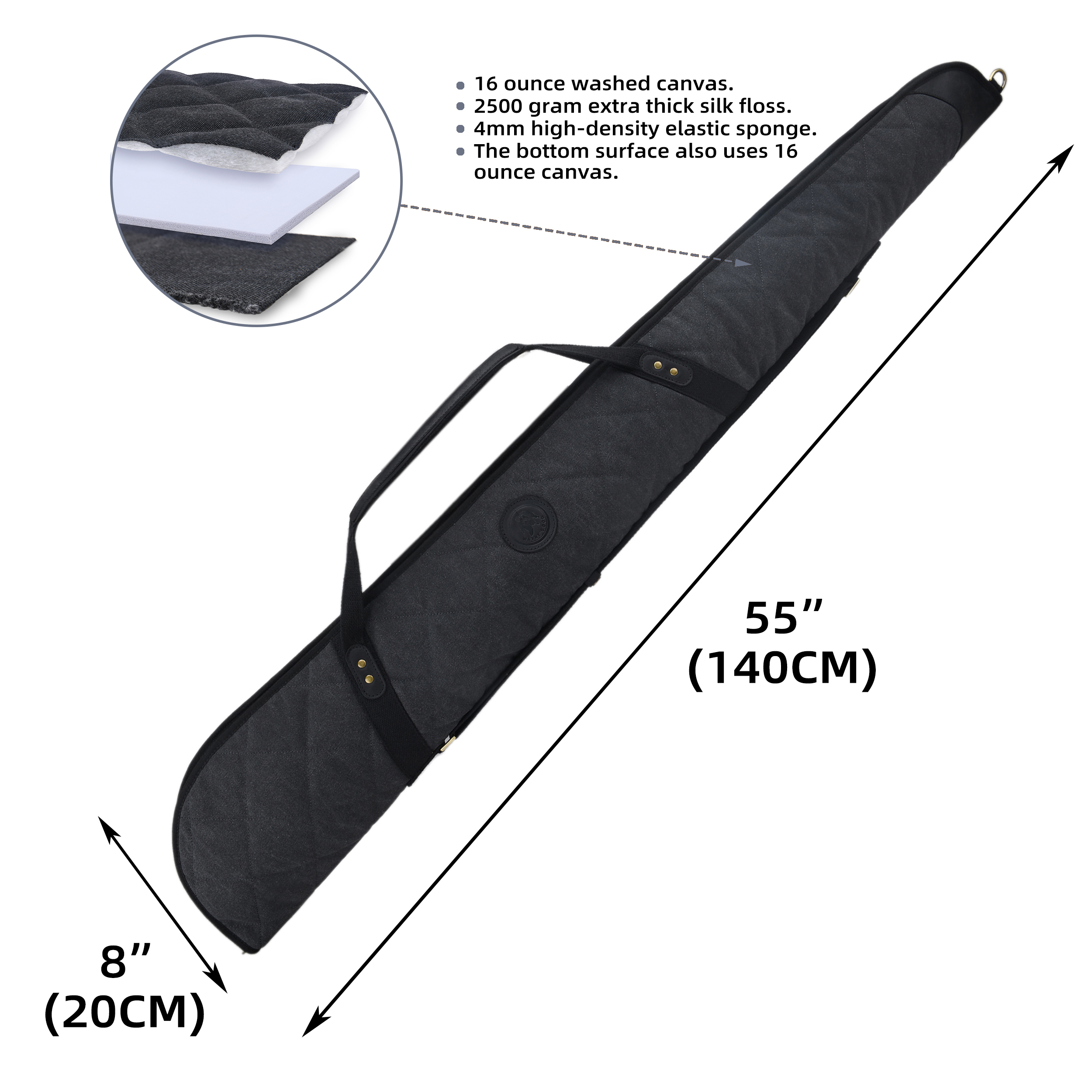 Soft Scoped Rifle & Shotgun Case, Canvas Leather Gun Storage Bag