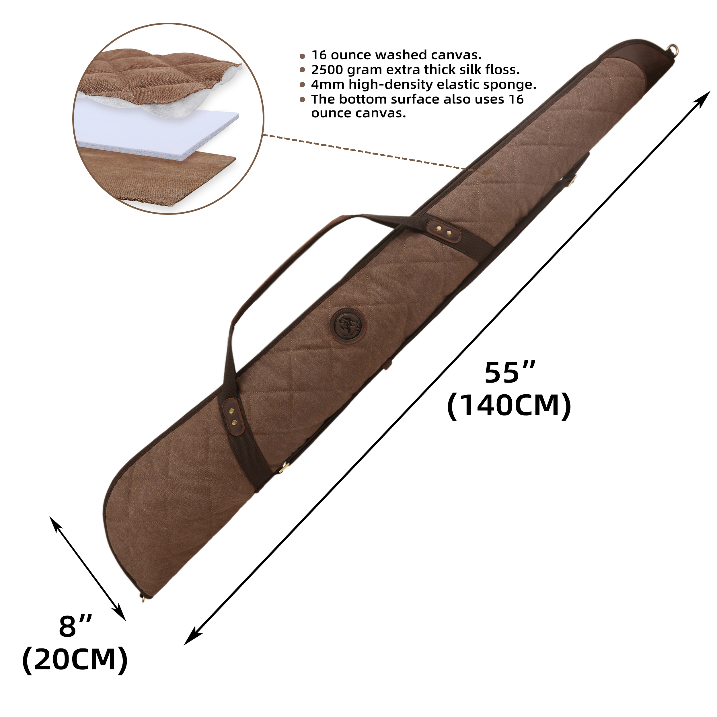 Soft Scoped Rifle & Shotgun Case, Canvas Leather Gun Storage Bag