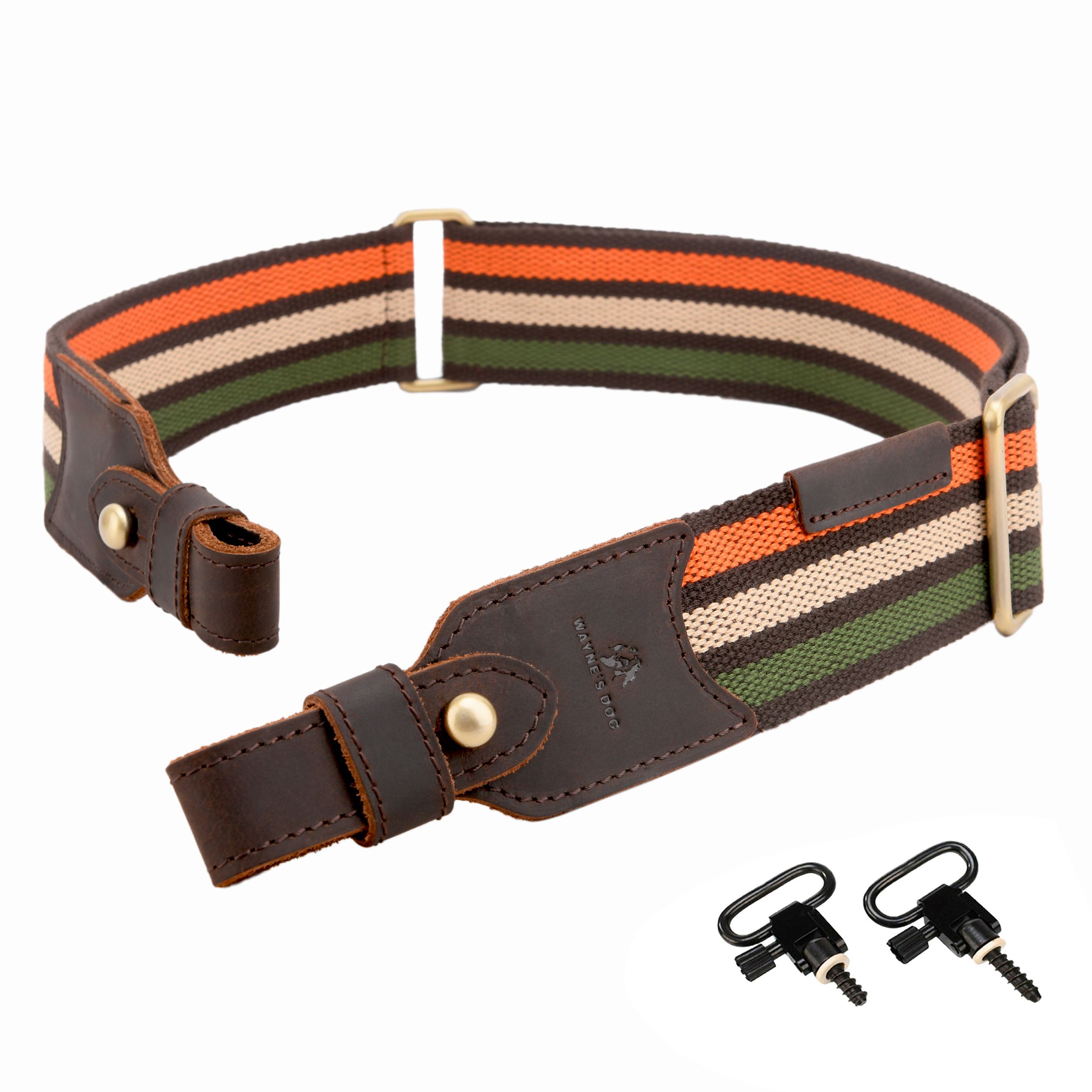 Cotton Leather Ammo Holder Rifle Sling Adjustable Hunting Gun Strap