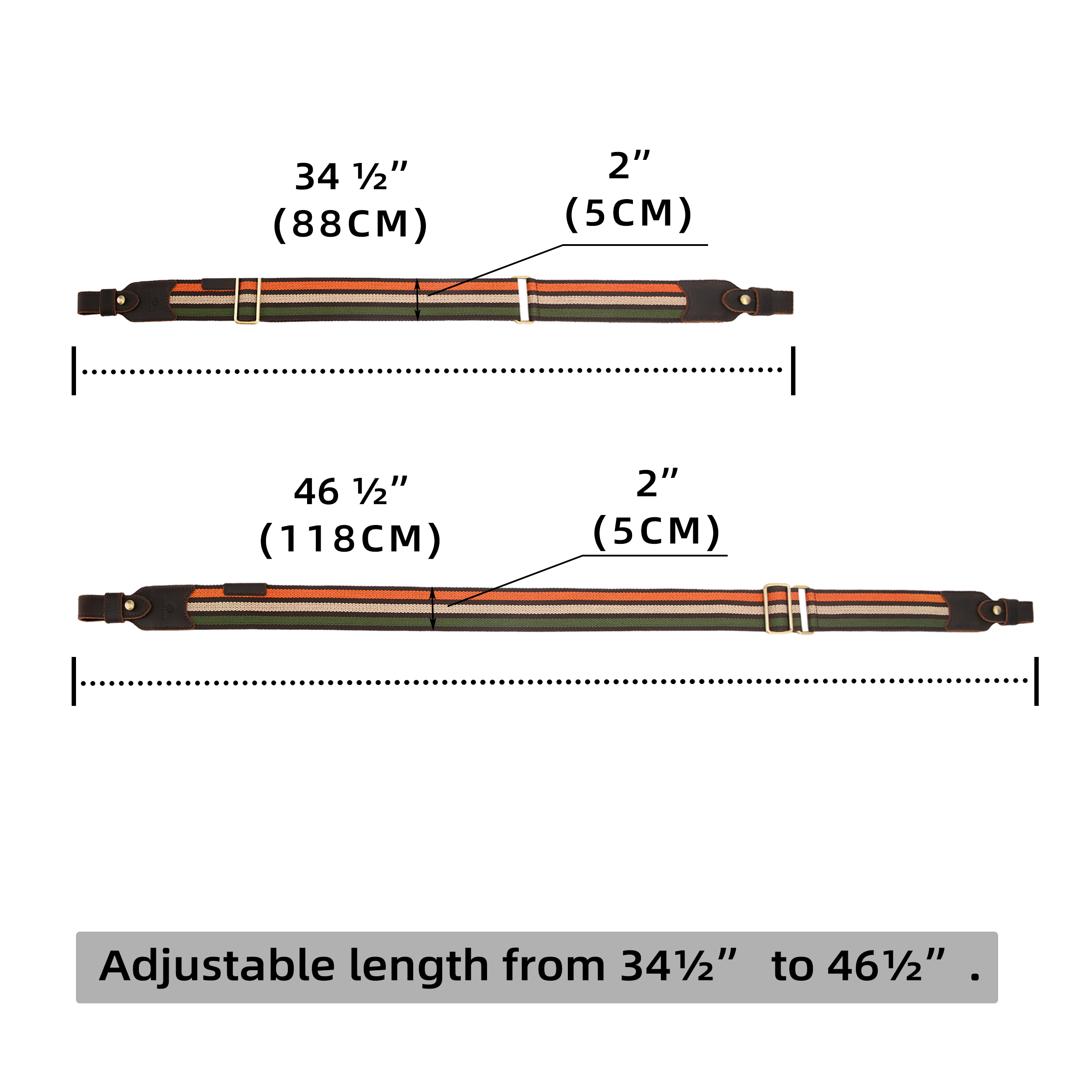 Cotton Leather Ammo Holder Rifle Sling Adjustable Hunting Gun Strap