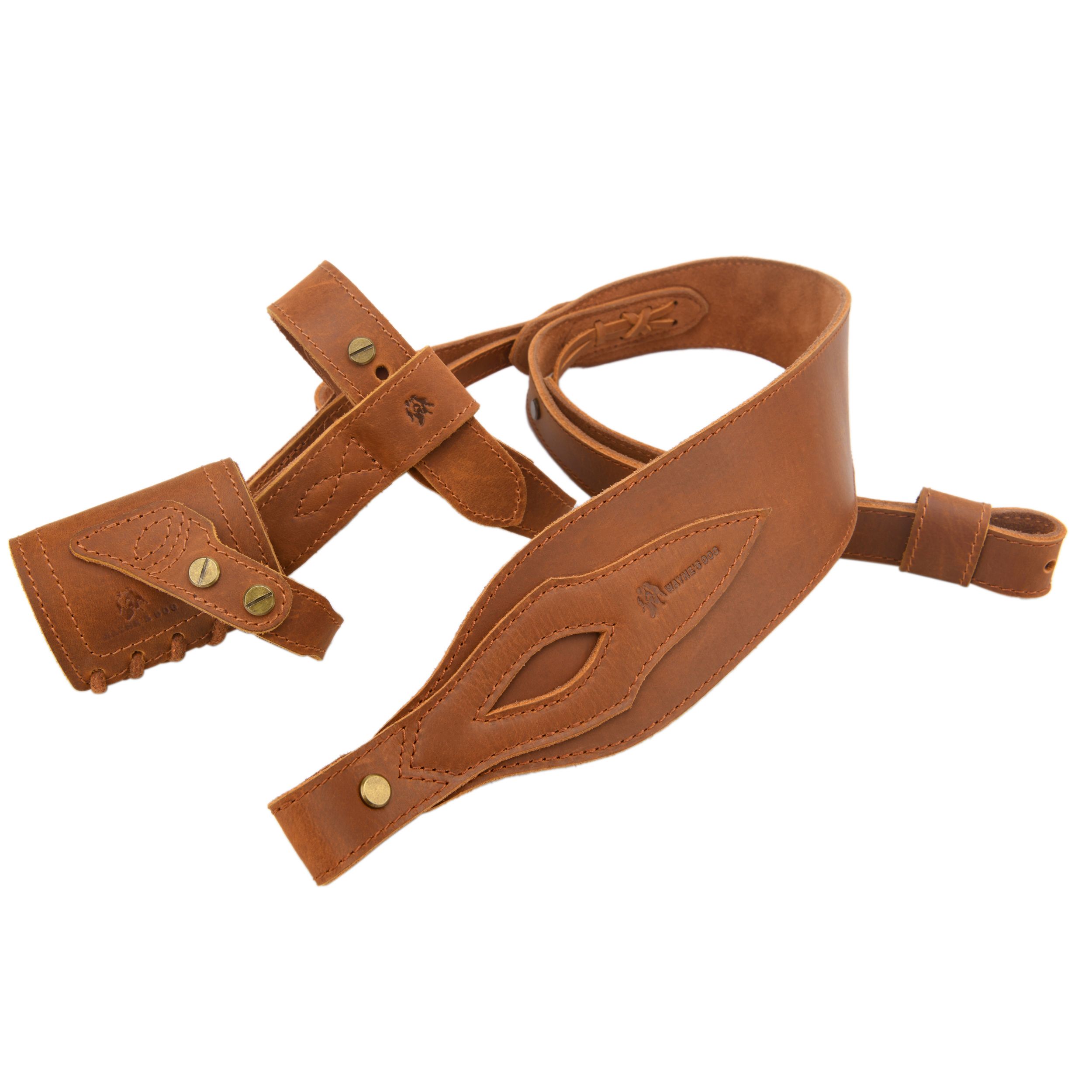 No Drill Leather Rifle Sling with Stock Harness and Barrel Mount