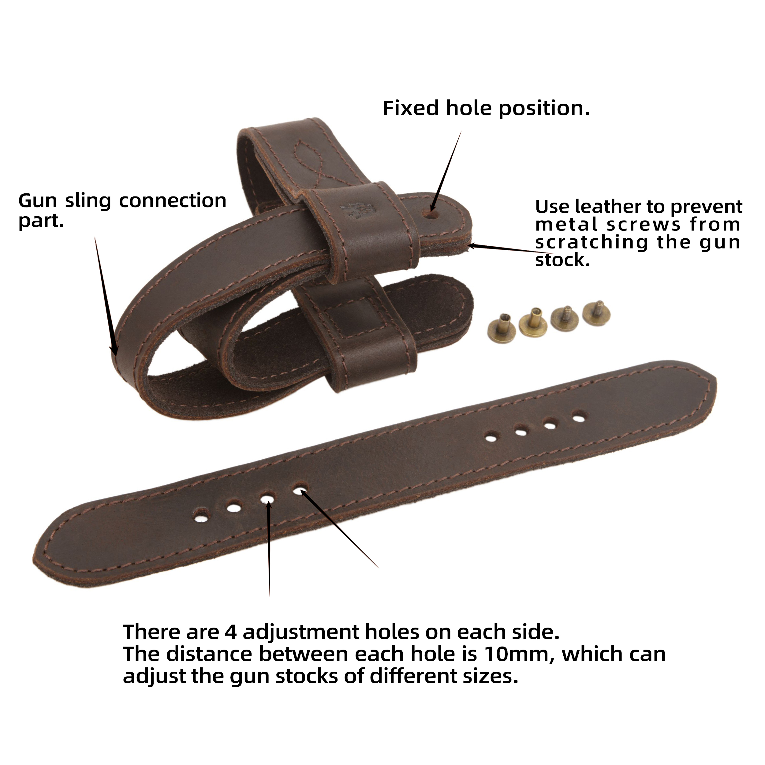 No Drill Gun Stock Harness, Leather Rifle Sling Harness