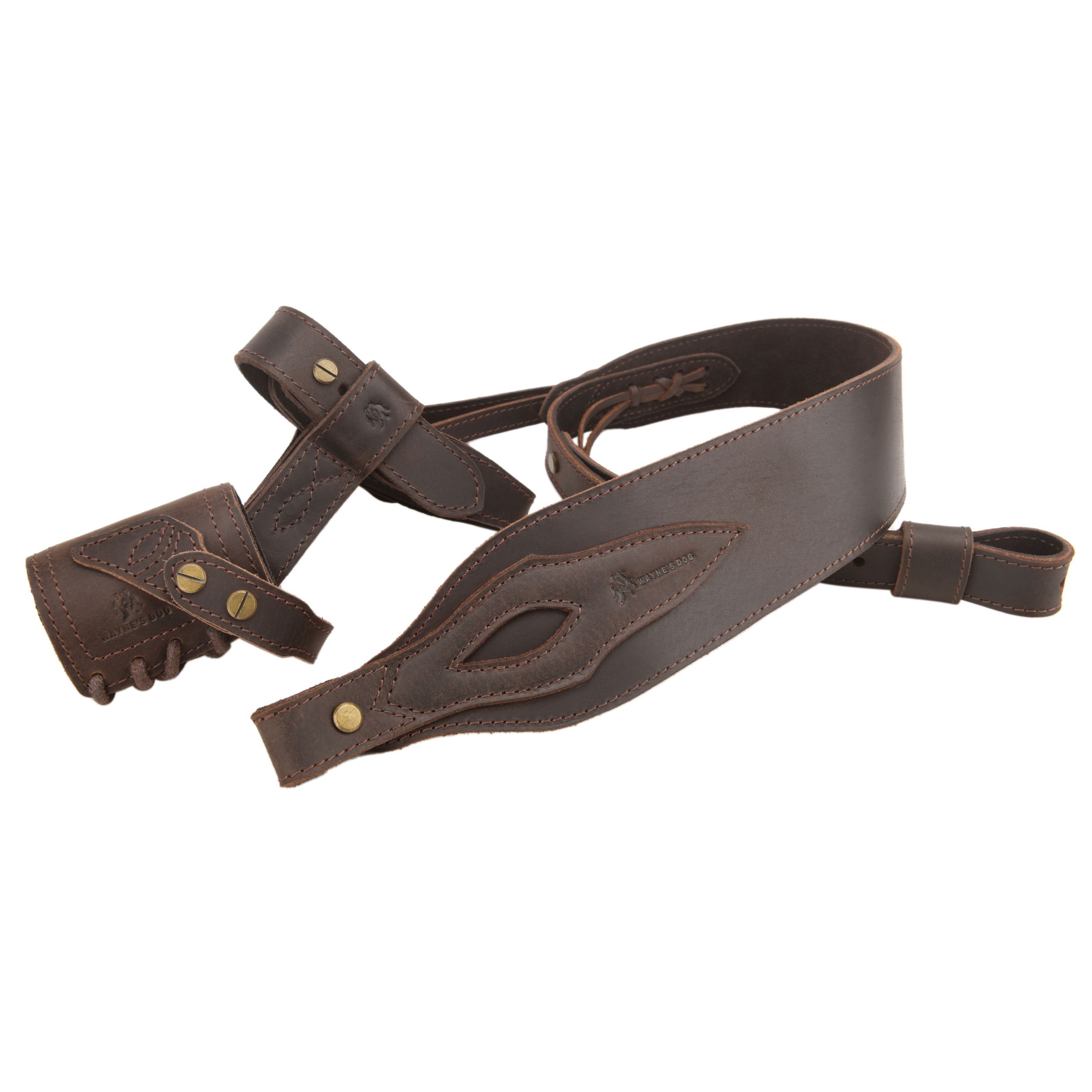 No Drill Leather Rifle Sling with Stock Harness and Barrel Mount