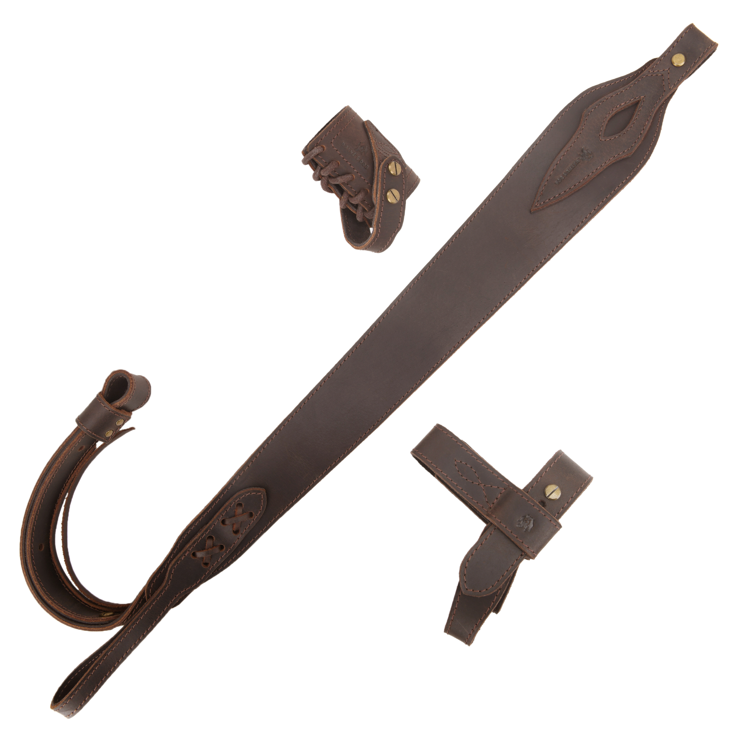 No Drill Leather Rifle Sling with Stock Harness and Barrel Mount