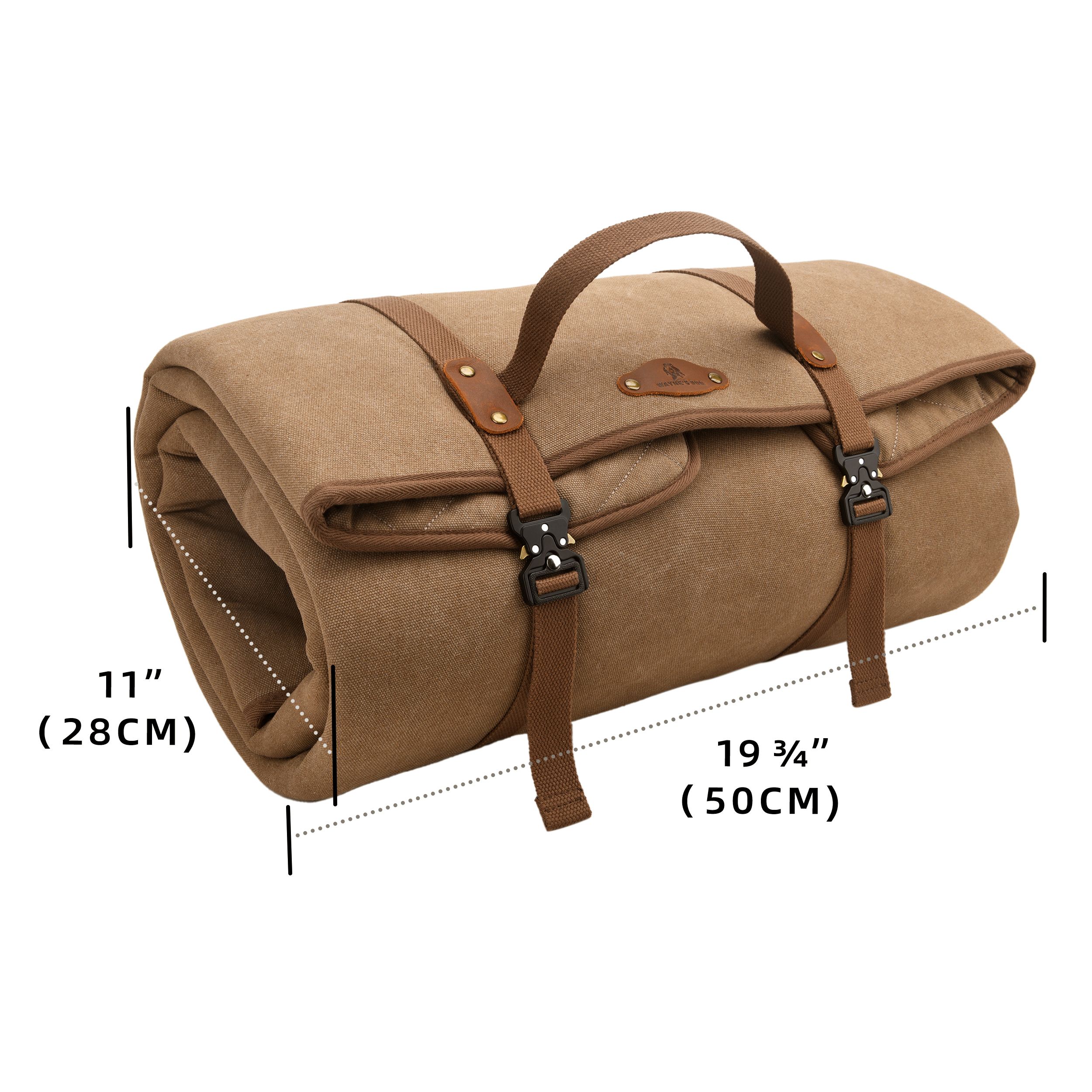 Padded Waxed Canvas Shooting Mat, 91"x41"Extra Large Rollout Mat Prone