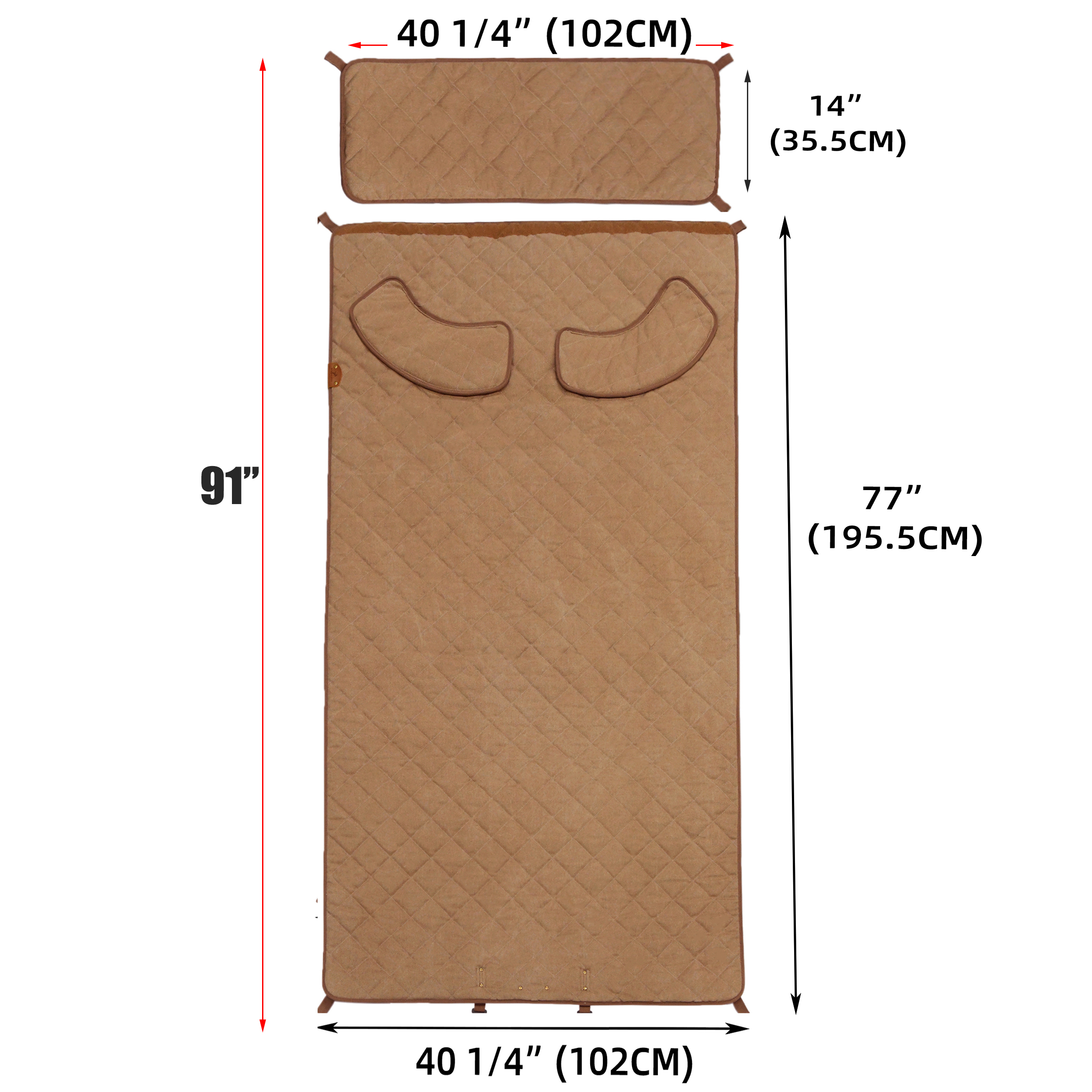 Padded Waxed Canvas Shooting Mat, 91"x41"Extra Large Rollout Mat Prone