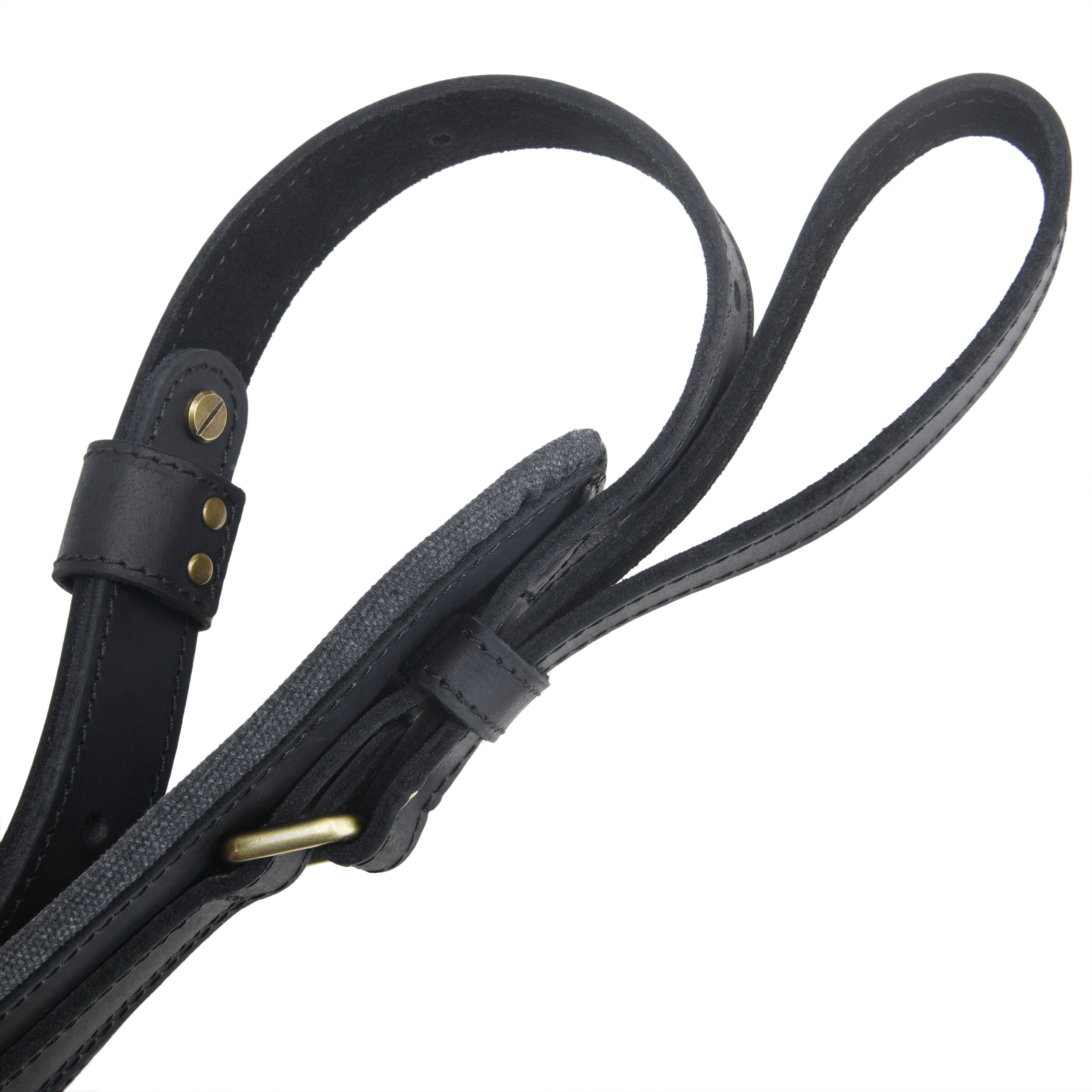 Leather Gun Sling with Removable Canvas Bag Pouches, Padded Straps