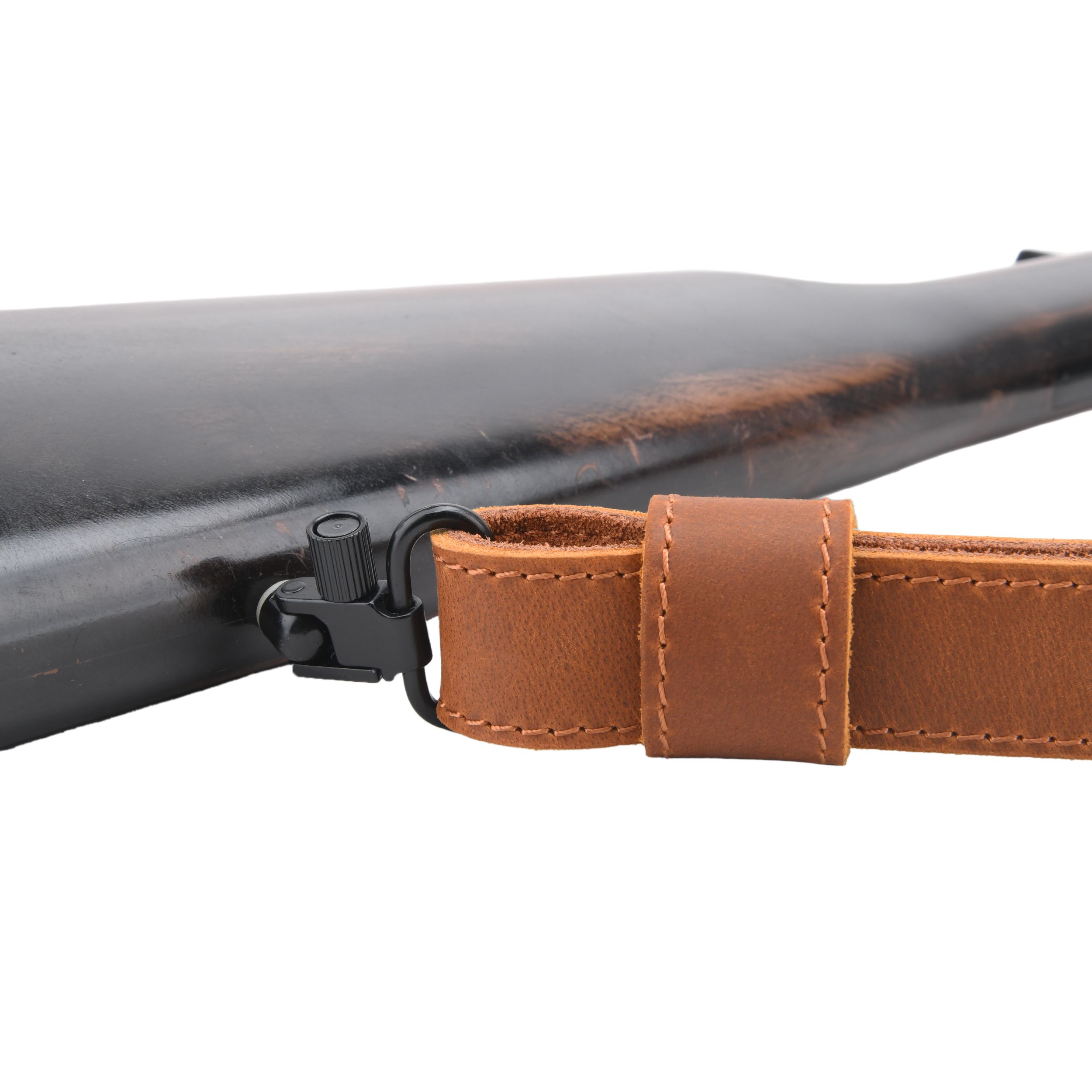 Vintage Leather Gun Carry Slings, Padded Canvas Shoulder Straps