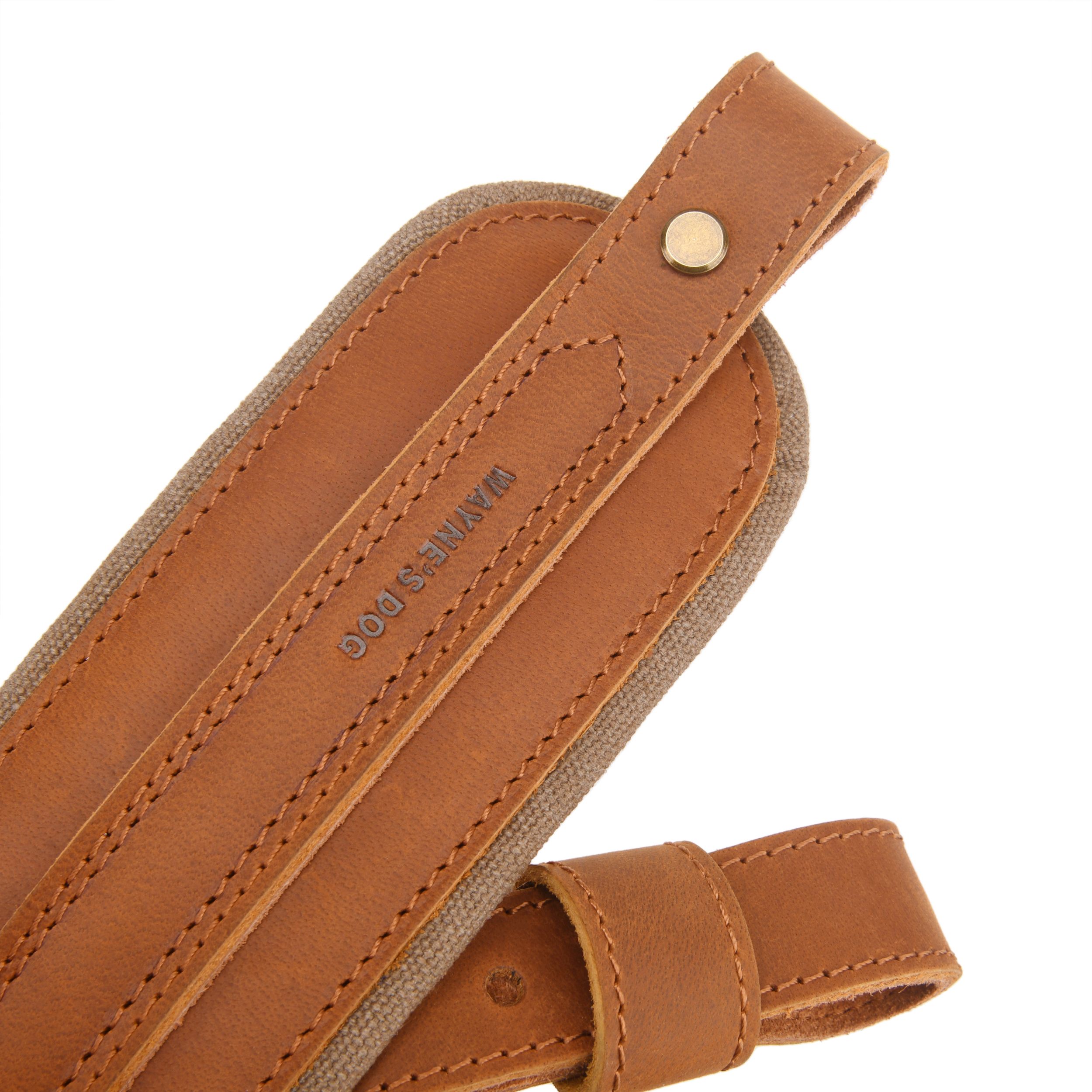 Leather Gun Sling with Removable Canvas Bag Pouches, Padded Straps