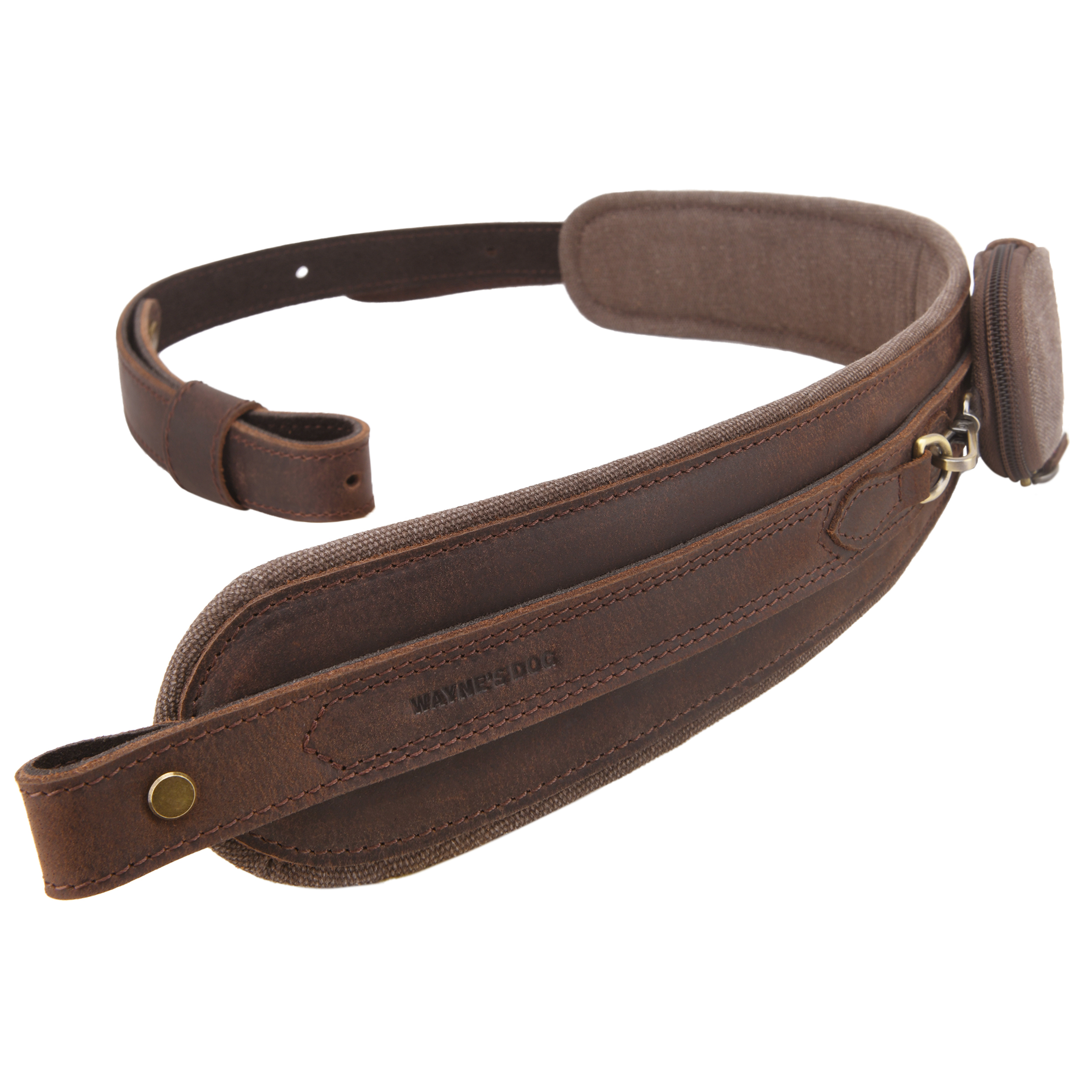 Leather Gun Sling with Removable Canvas Bag Pouches, Padded Straps