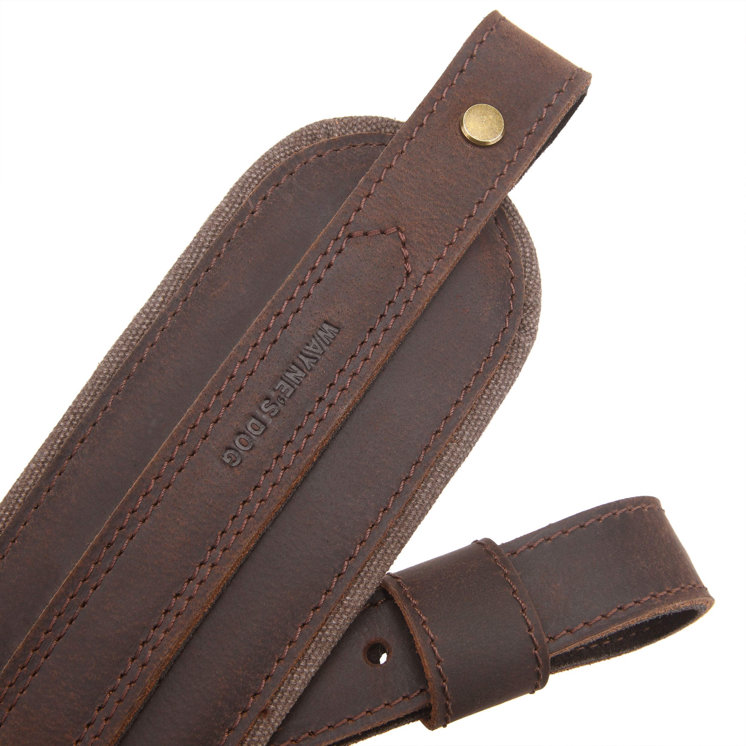 Leather Gun Sling with Removable Canvas Bag Pouches, Padded Straps