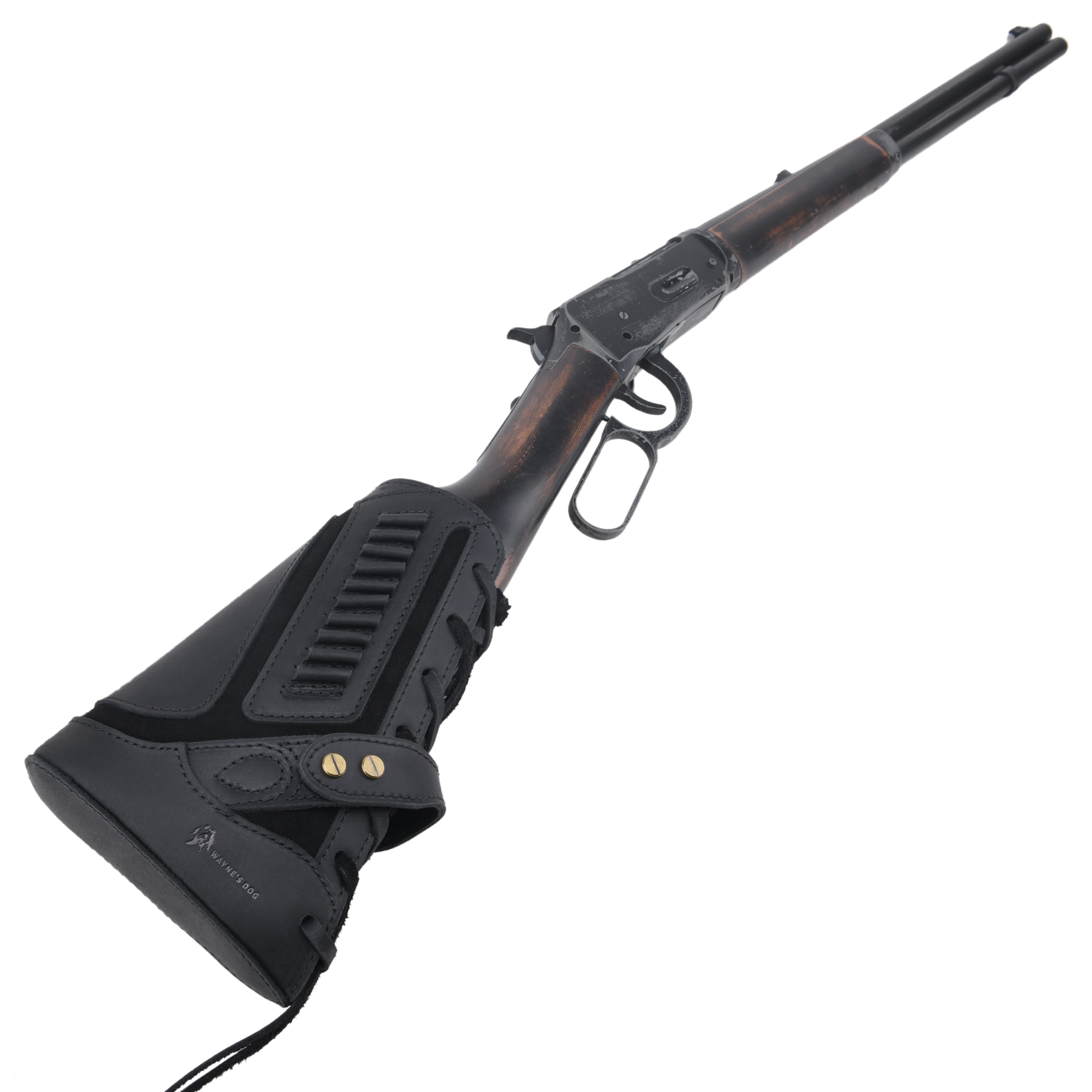 Full Leather Rifle No Drill Need Buttstock Rifle Gun Holster for .30-30.45-70.22